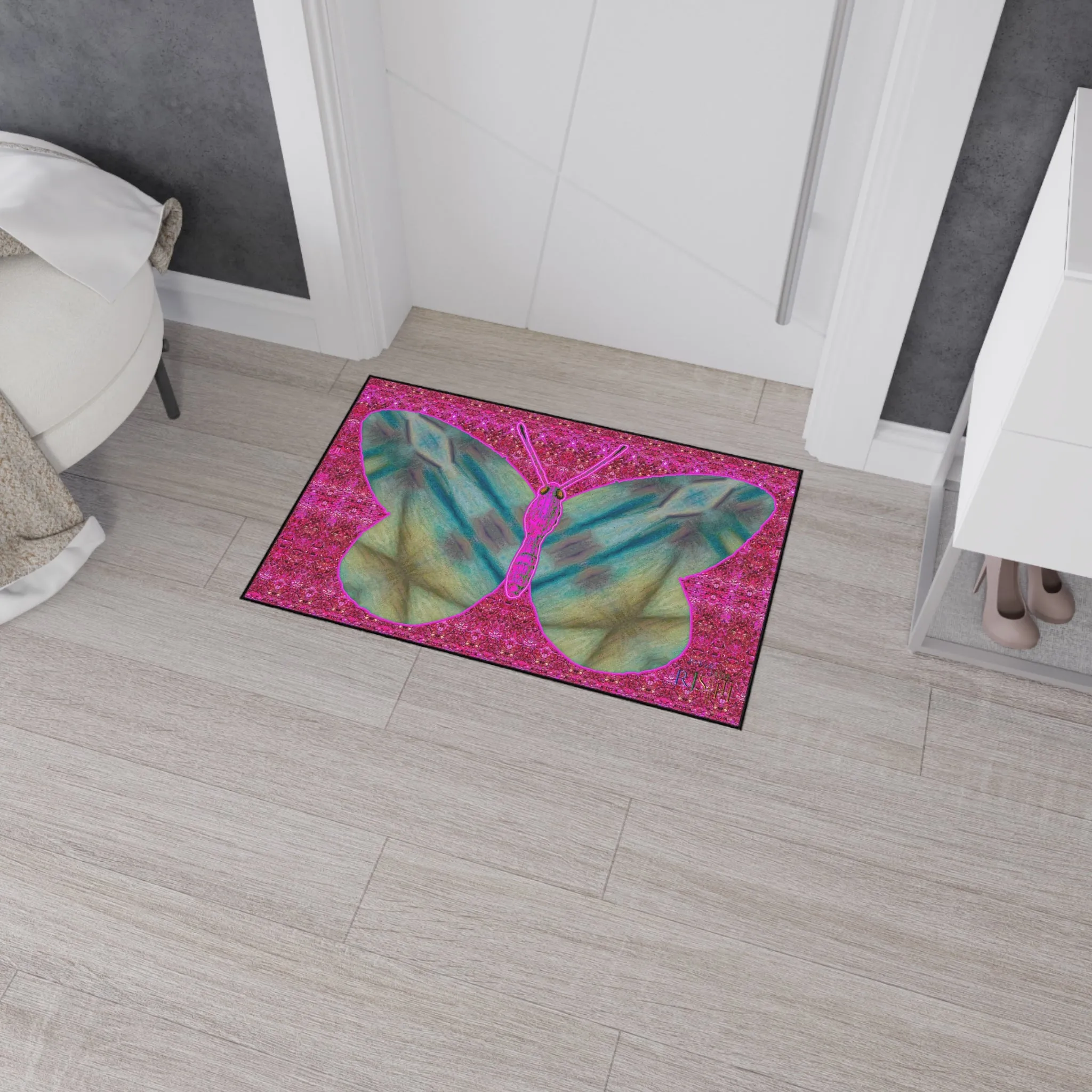 Heavy Duty Floor Mat (Butterfly Glade Denizen & Samhain Dream Thaw 13 & Pink Logo@Alchemic) RJSTH@Fabric#9_6 of 14 RJSTHw2025 RJS