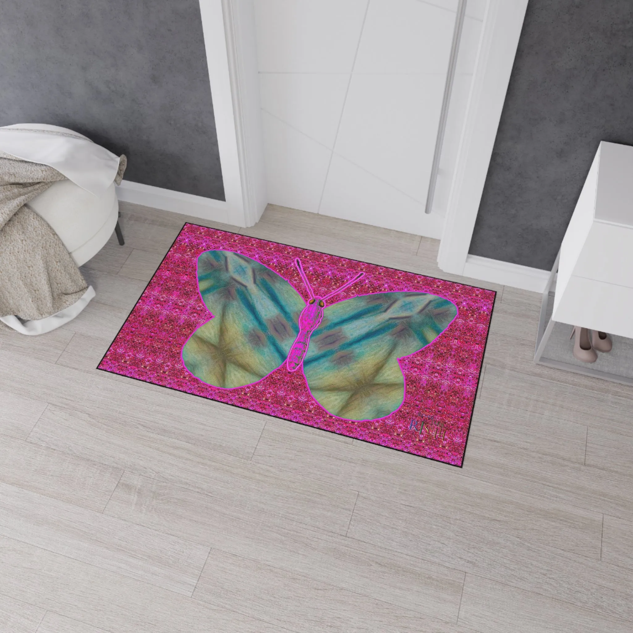 Heavy Duty Floor Mat (Butterfly Glade Denizen & Samhain Dream Thaw 13 & Pink Logo@Alchemic) RJSTH@Fabric#9_6 of 14 RJSTHw2025 RJS