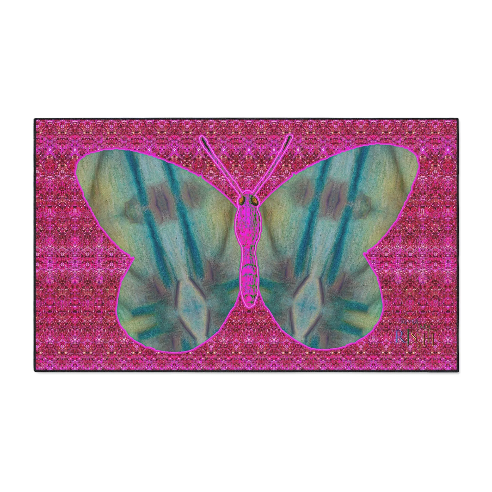 Heavy Duty Floor Mat (Butterfly Glade Denizen & Samhain Dream Thaw 13 & Pink Logo@Alchemic) RJSTH@Fabric#9_8 of 14 RJSTHw2025 RJS