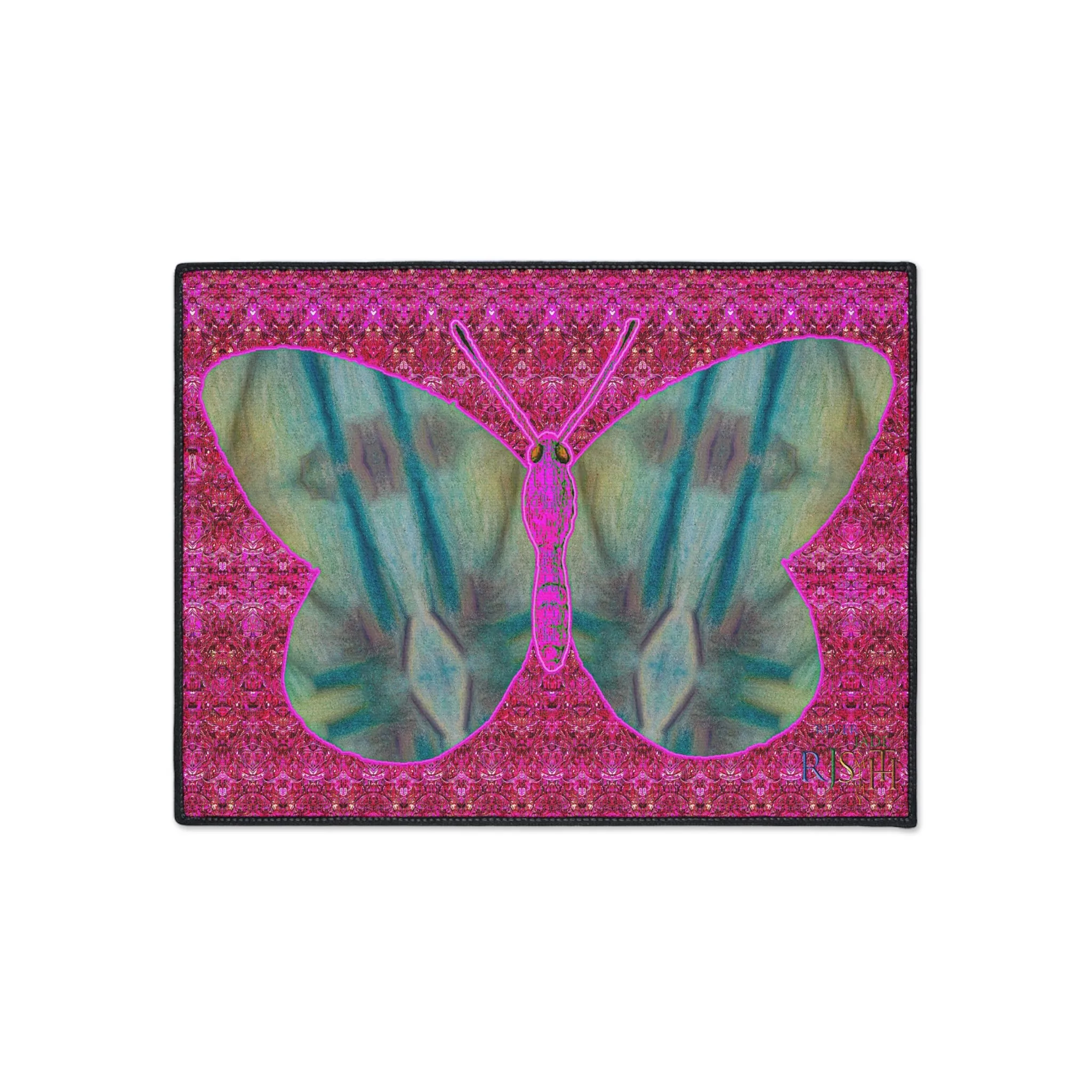 Heavy Duty Floor Mat (Butterfly Glade Denizen & Samhain Dream Thaw 13 & Pink Logo@Alchemic) RJSTH@Fabric#9_8 of 14 RJSTHw2025 RJS