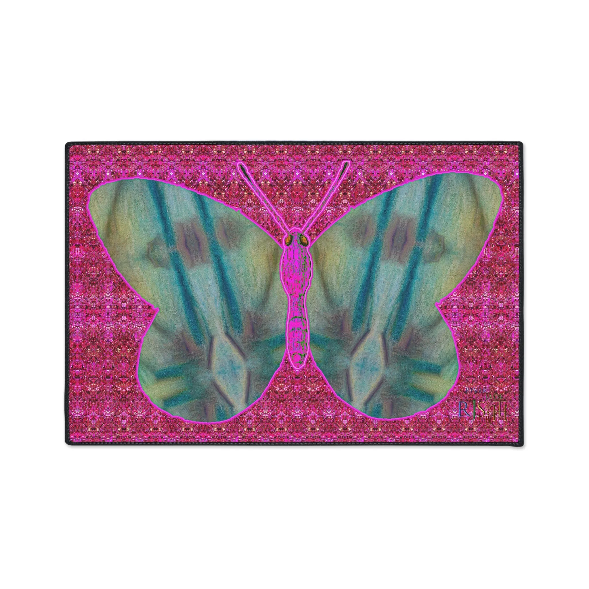 Heavy Duty Floor Mat (Butterfly Glade Denizen & Samhain Dream Thaw 13 & Pink Logo@Alchemic) RJSTH@Fabric#9_8 of 14 RJSTHw2025 RJS