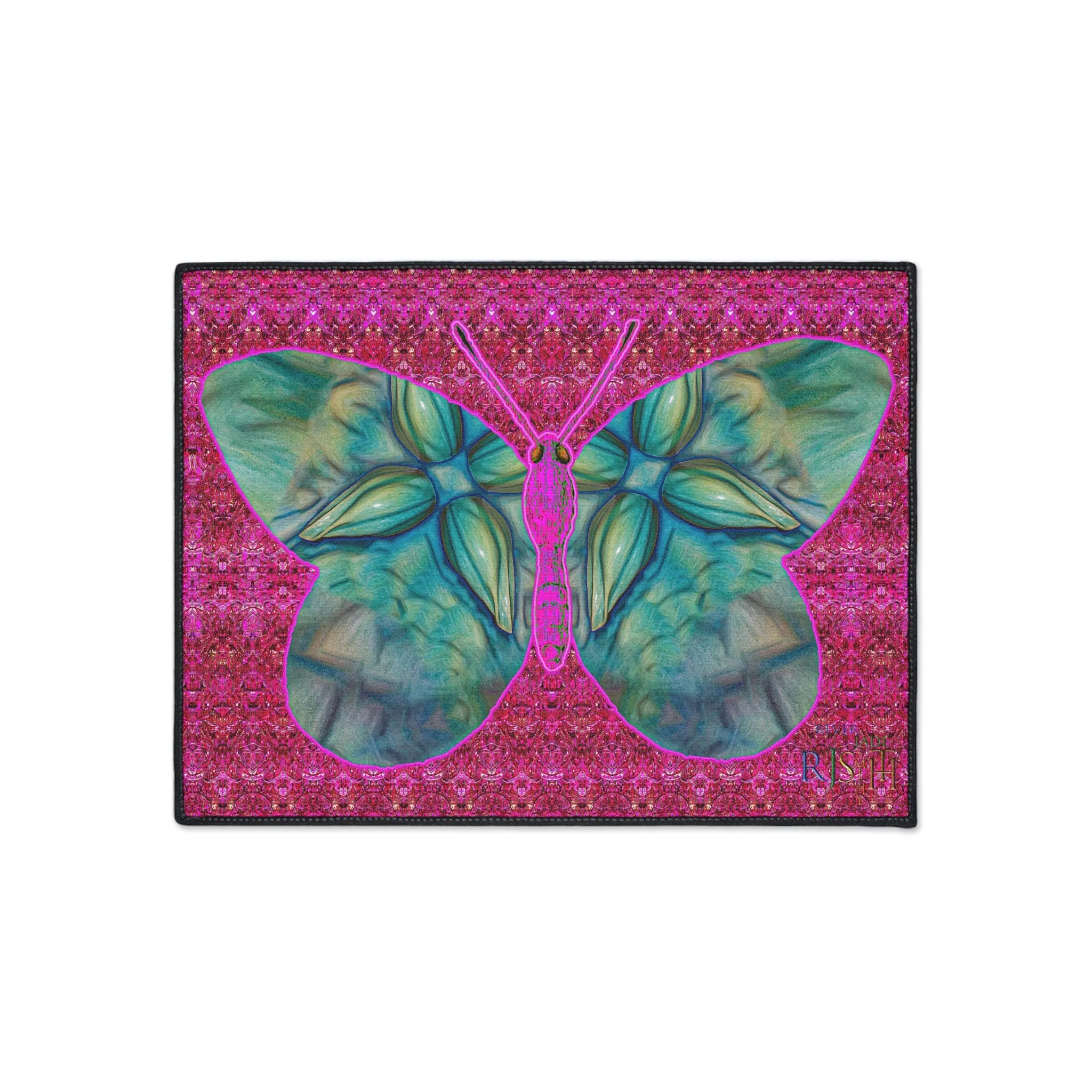 Heavy Duty Floor Mat (Butterfly Glade Denizen & Samhain Dream Thaw 13 & Pink Logo@Alchemic) RJSTH@Fabric#9_9 of 14 RJSTHw2025 RJS