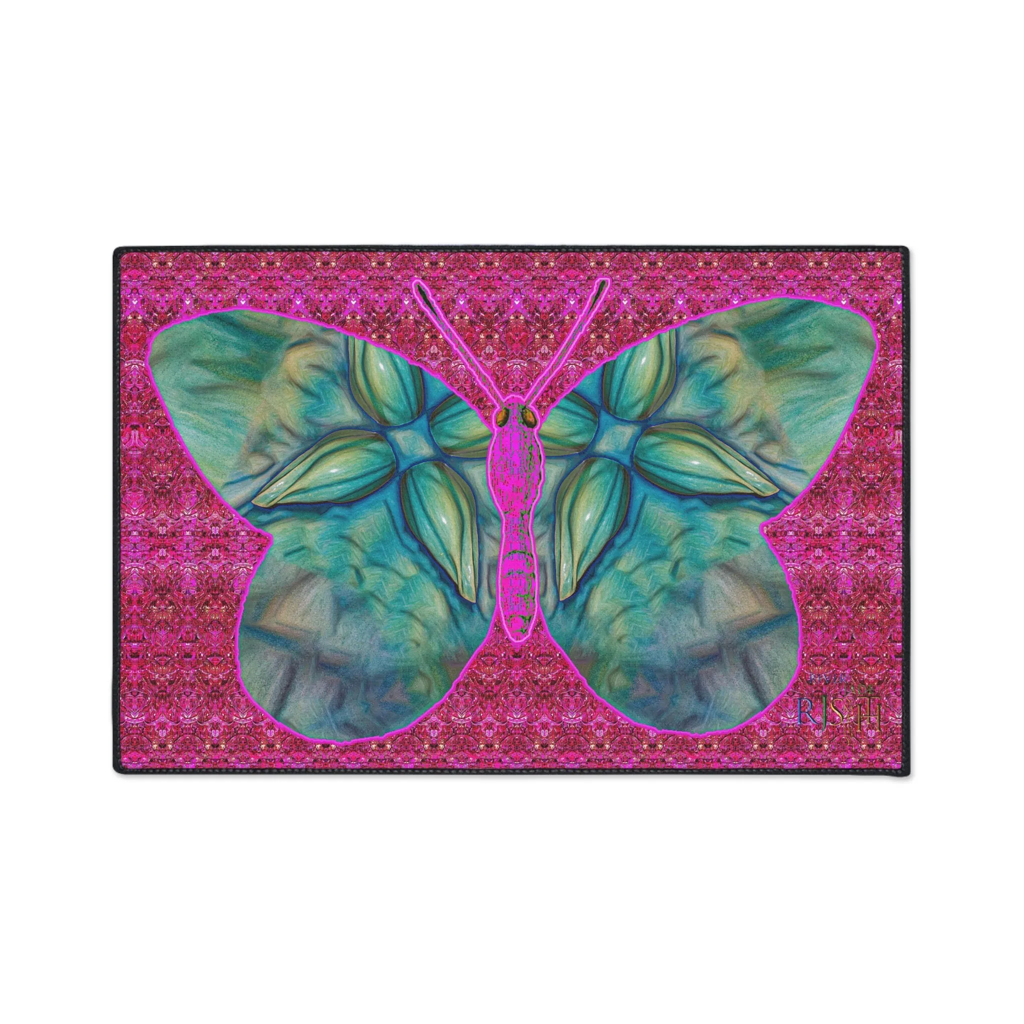 Heavy Duty Floor Mat (Butterfly Glade Denizen & Samhain Dream Thaw 13 & Pink Logo@Alchemic) RJSTH@Fabric#9_9 of 14 RJSTHw2025 RJS