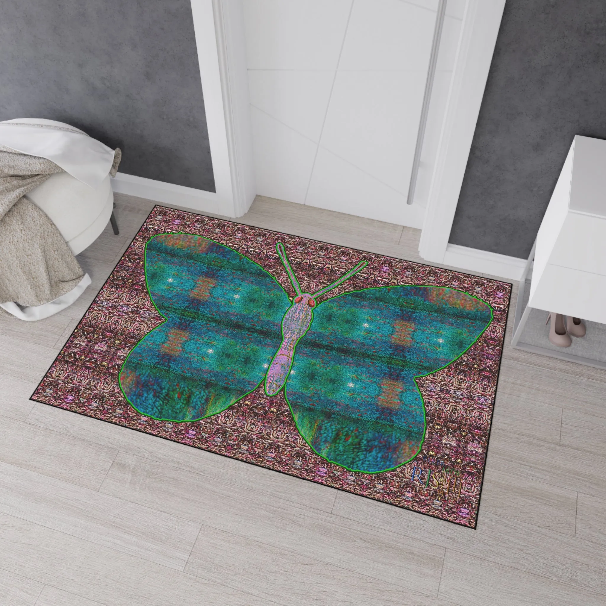 Heavy Duty Floor Mat (Butterfly Glade Denizen & Samhain Dream Thaw 14 & Purple Logo@Alchemic) RJSTH@Fabric#4_13 of 15 RJSTHw2025 RJS