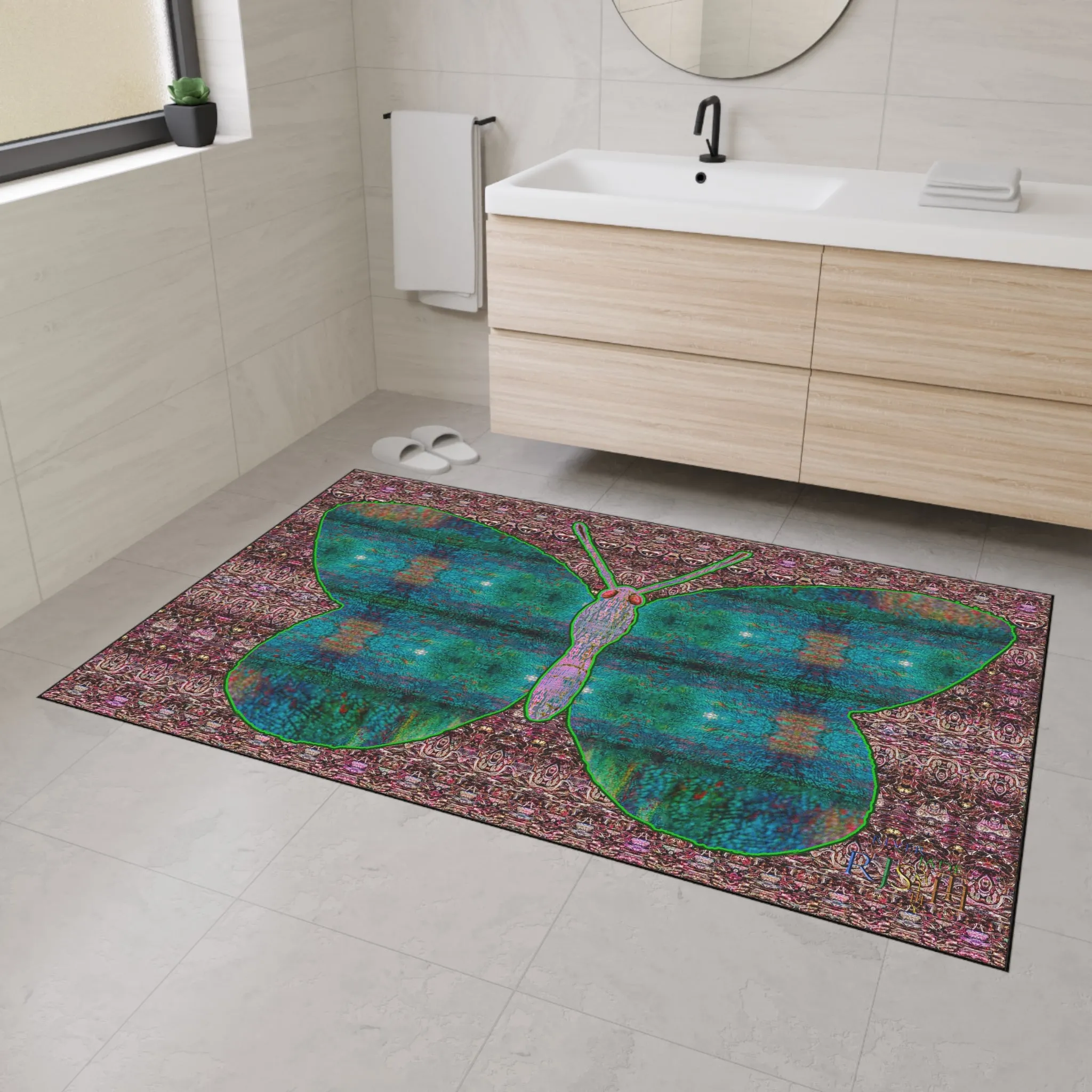 Heavy Duty Floor Mat (Butterfly Glade Denizen & Samhain Dream Thaw 14 & Purple Logo@Alchemic) RJSTH@Fabric#4_13 of 15 RJSTHw2025 RJS