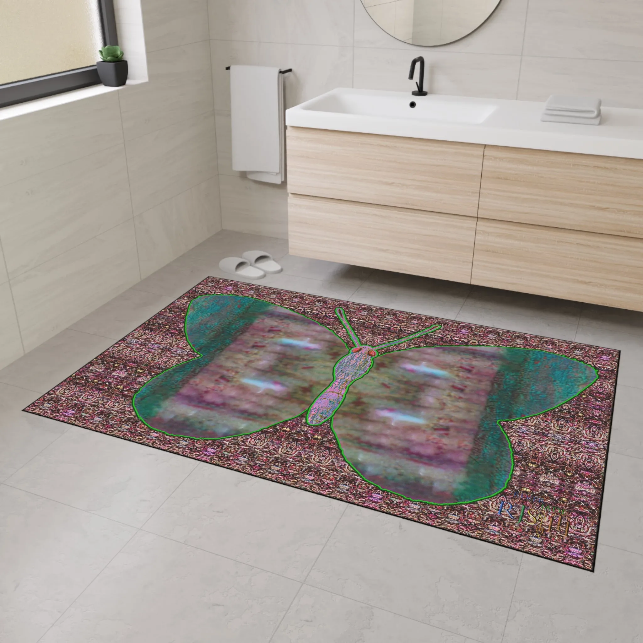 Heavy Duty Floor Mat (Butterfly Glade Denizen & Samhain Dream Thaw 14 & Purple Logo@Alchemic) RJSTH@Fabric#4_3 of 15 RJSTHw2025 RJS