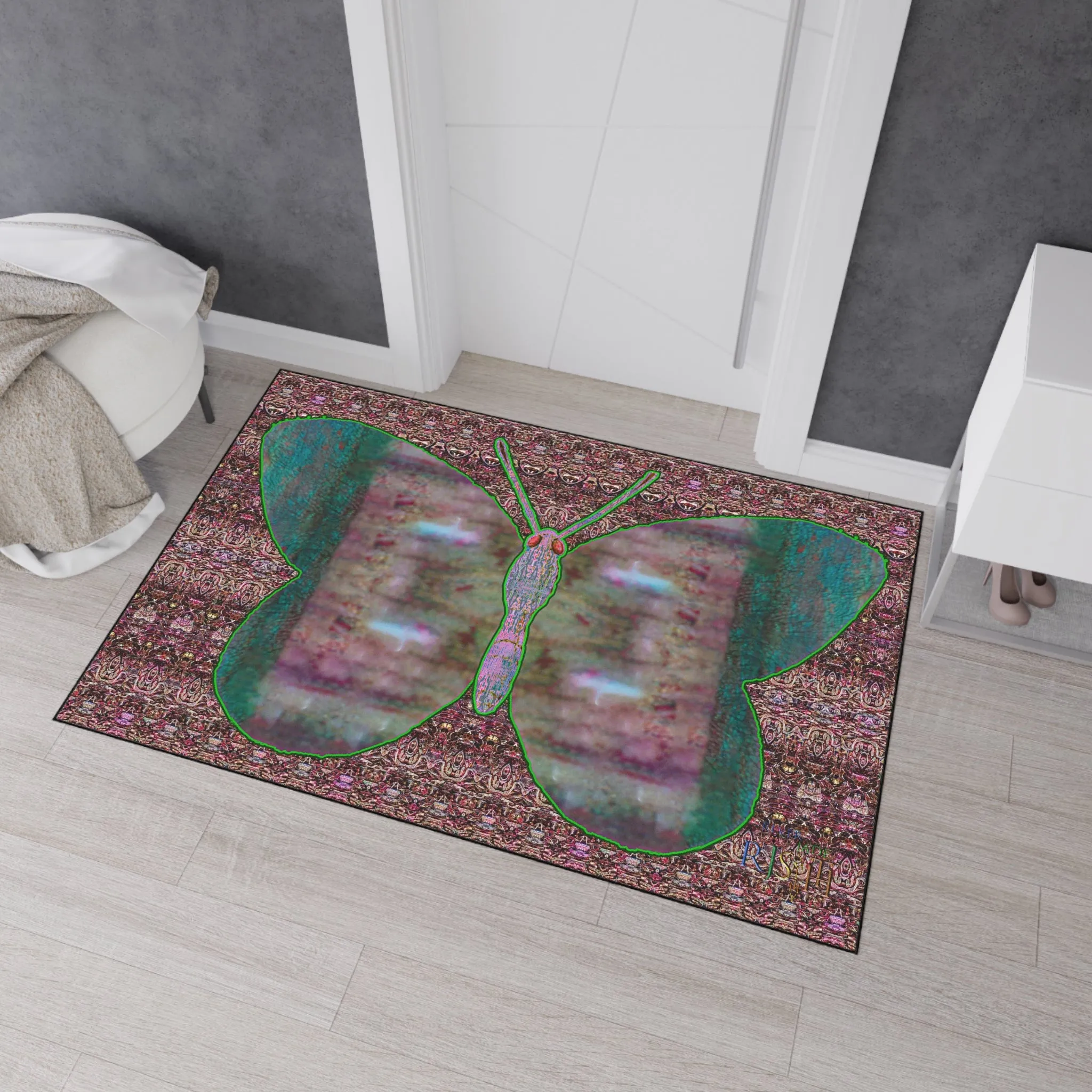 Heavy Duty Floor Mat (Butterfly Glade Denizen & Samhain Dream Thaw 14 & Purple Logo@Alchemic) RJSTH@Fabric#4_3 of 15 RJSTHw2025 RJS