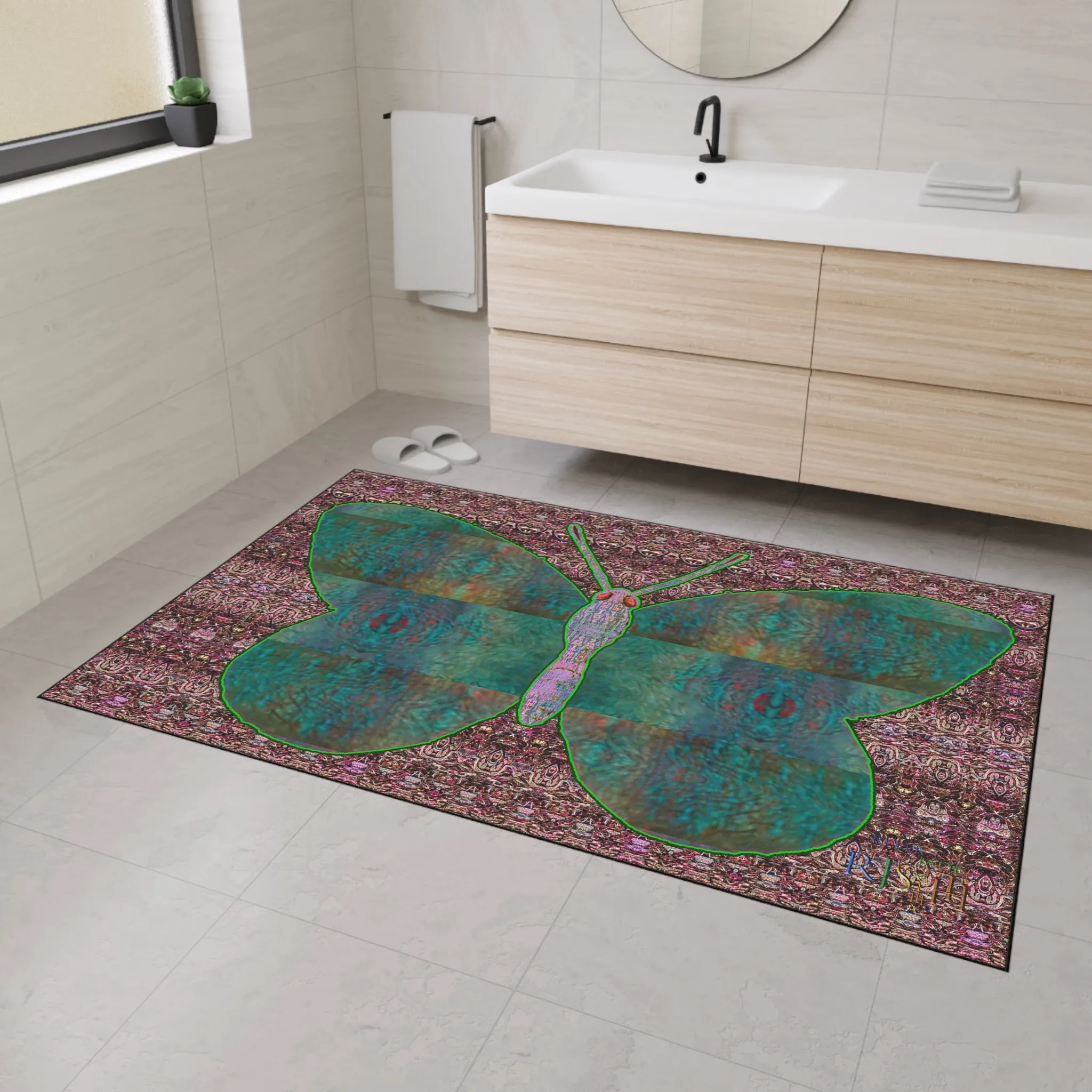 Heavy Duty Floor Mat (Butterfly Glade Denizen & Samhain Dream Thaw 14 & Purple Logo@Alchemic) RJSTH@Fabric#4_4 of 15 RJSTHw2025 RJS