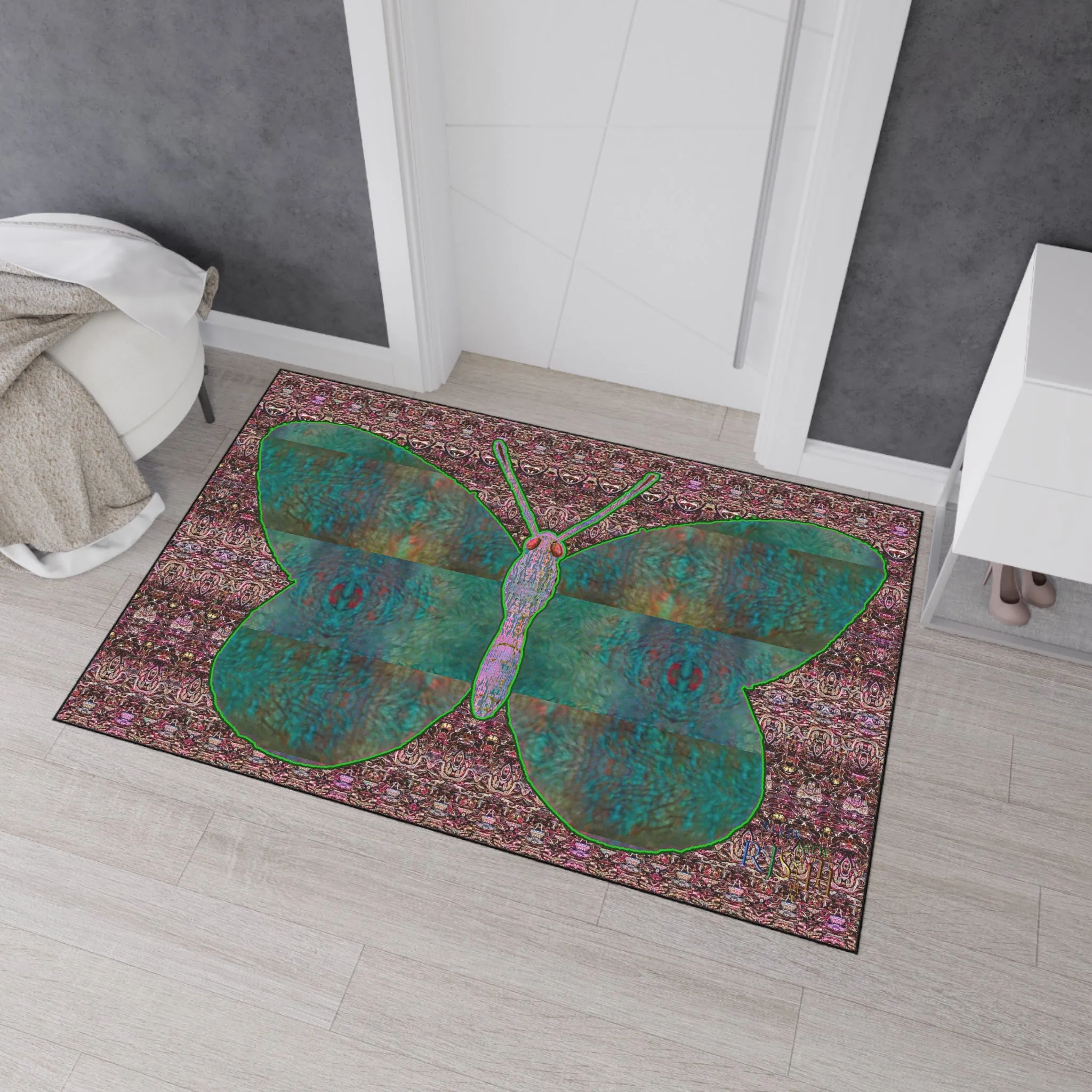 Heavy Duty Floor Mat (Butterfly Glade Denizen & Samhain Dream Thaw 14 & Purple Logo@Alchemic) RJSTH@Fabric#4_4 of 15 RJSTHw2025 RJS