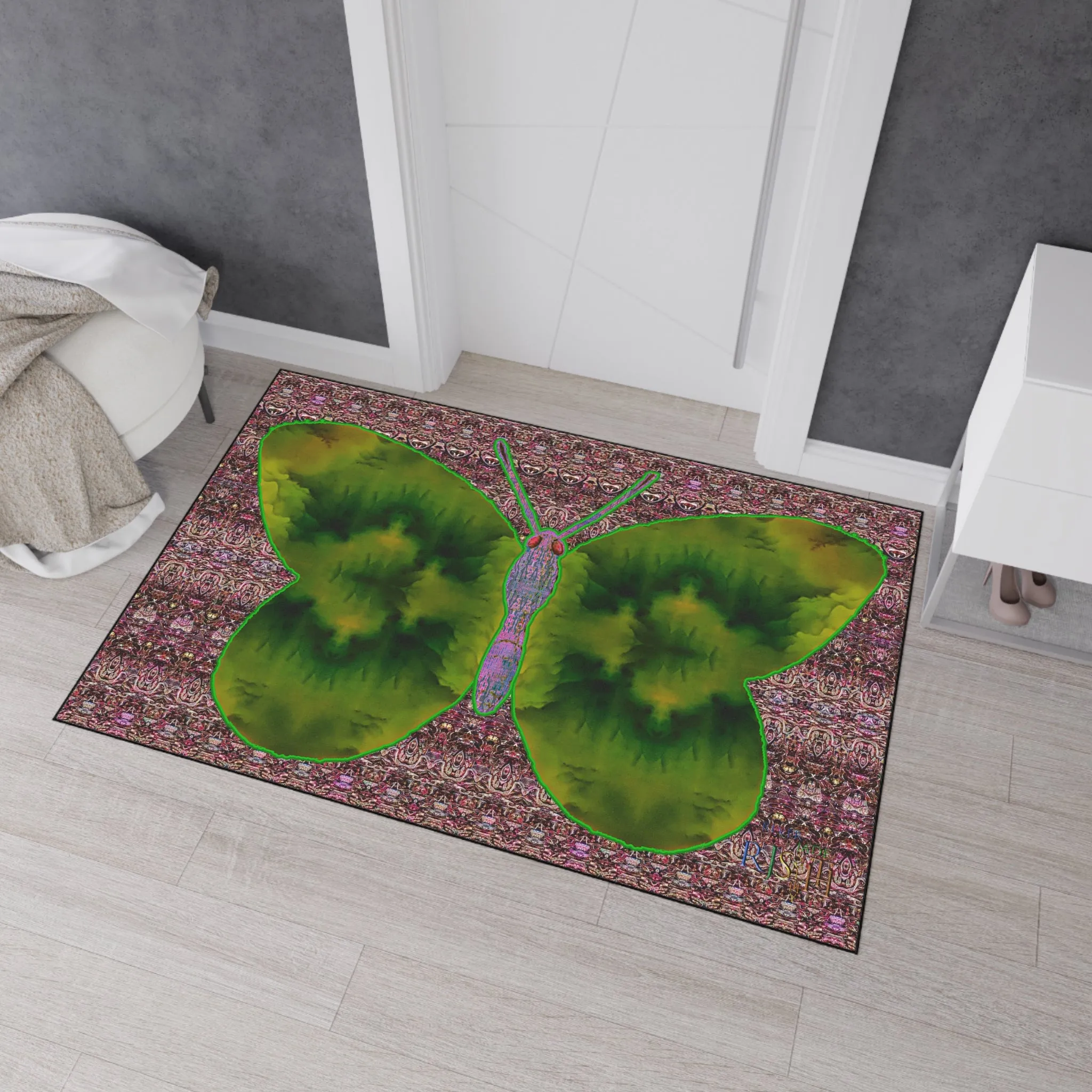 Heavy Duty Floor Mat (Butterfly Glade Denizen & Samhain Dream Thaw 14 & Purple Logo@Alchemic) RJSTH@Fabric#5_1 of 18 RJSTHw2025 RJS