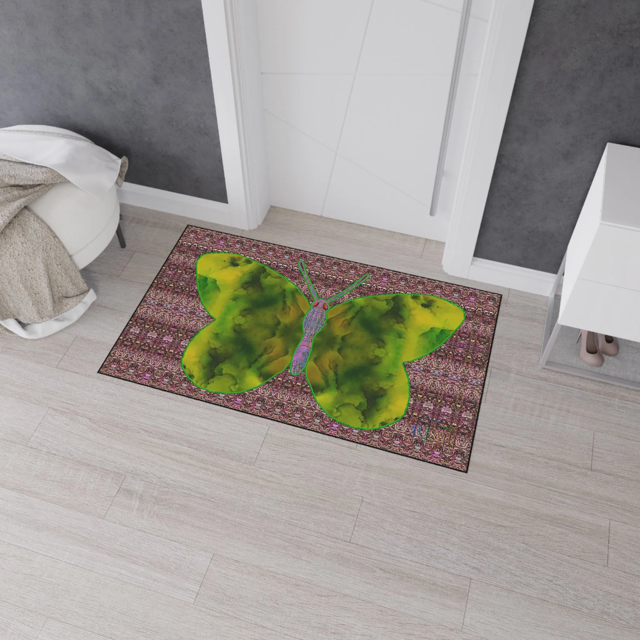 Heavy Duty Floor Mat (Butterfly Glade Denizen & Samhain Dream Thaw 14 & Purple Logo@Alchemic) RJSTH@Fabric#5_11 of 18 RJSTHw2025 RJS