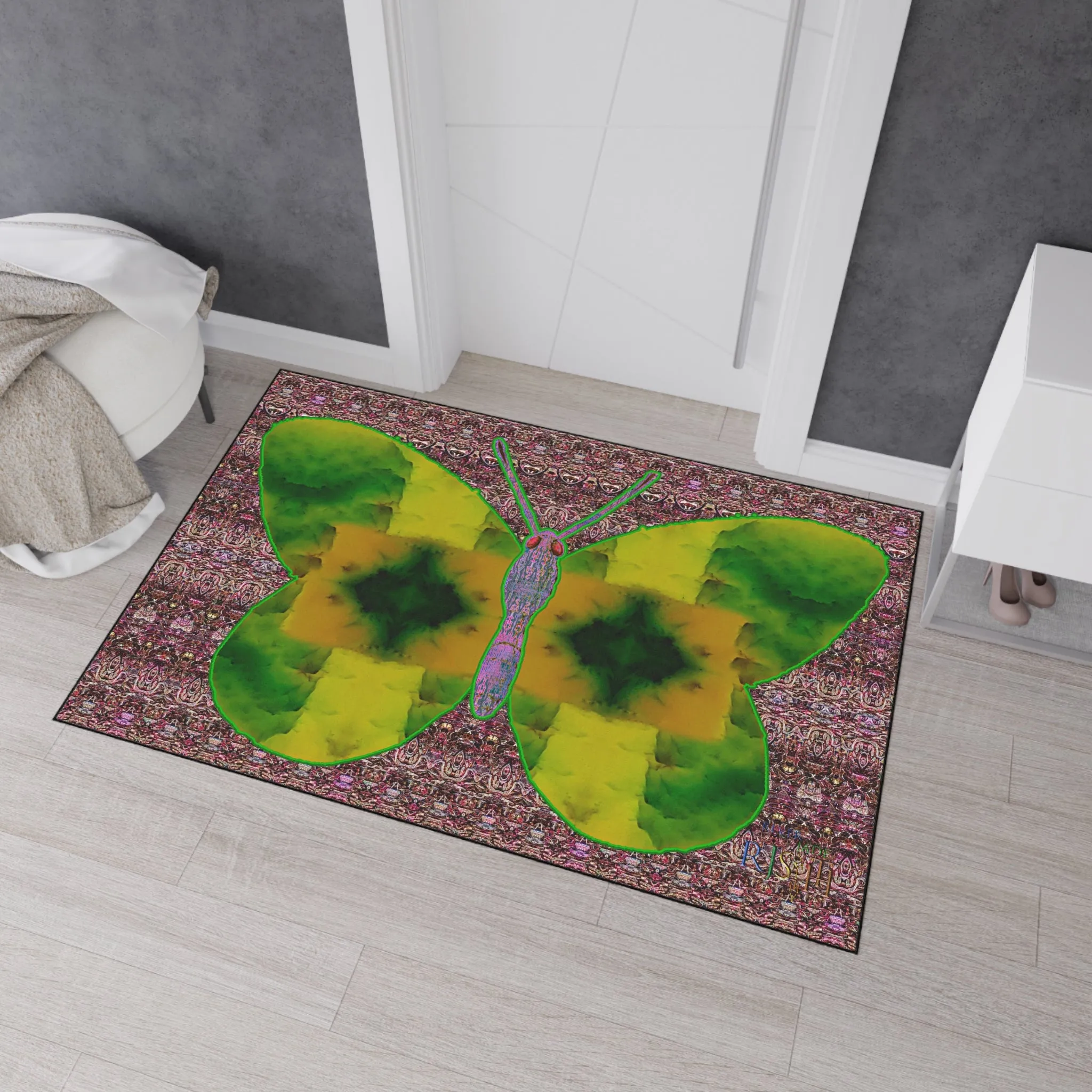 Heavy Duty Floor Mat (Butterfly Glade Denizen & Samhain Dream Thaw 14 & Purple Logo@Alchemic) RJSTH@Fabric#5_14 of 18 RJSTHw2025 RJS