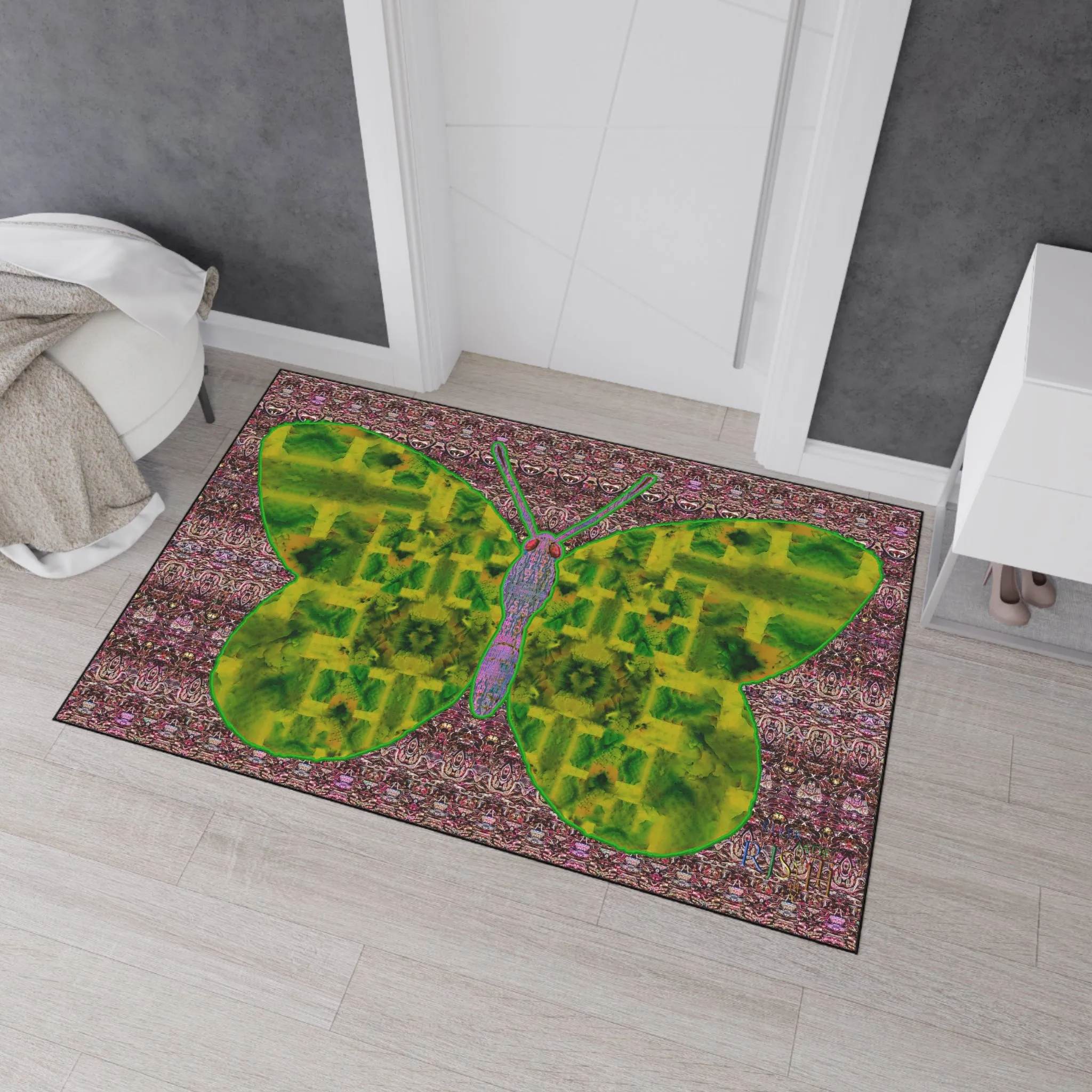 Heavy Duty Floor Mat (Butterfly Glade Denizen & Samhain Dream Thaw 14 & Purple Logo@Alchemic) RJSTH@Fabric#5_5 of 18 RJSTHw2025 RJS