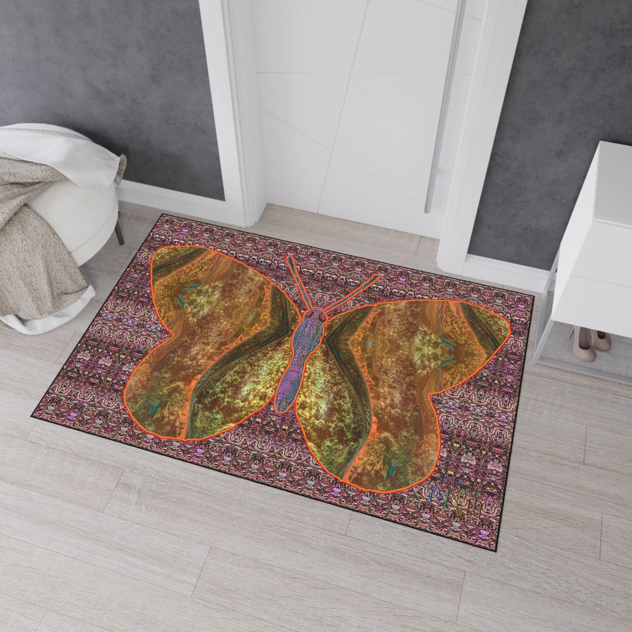 Heavy Duty Floor Mat (Butterfly Glade Denizen & Samhain Dream Thaw 14 & Purple Logo@Alchemic) RJSTH@Fabric#6_1 of 16 RJSTHw2025 RJS