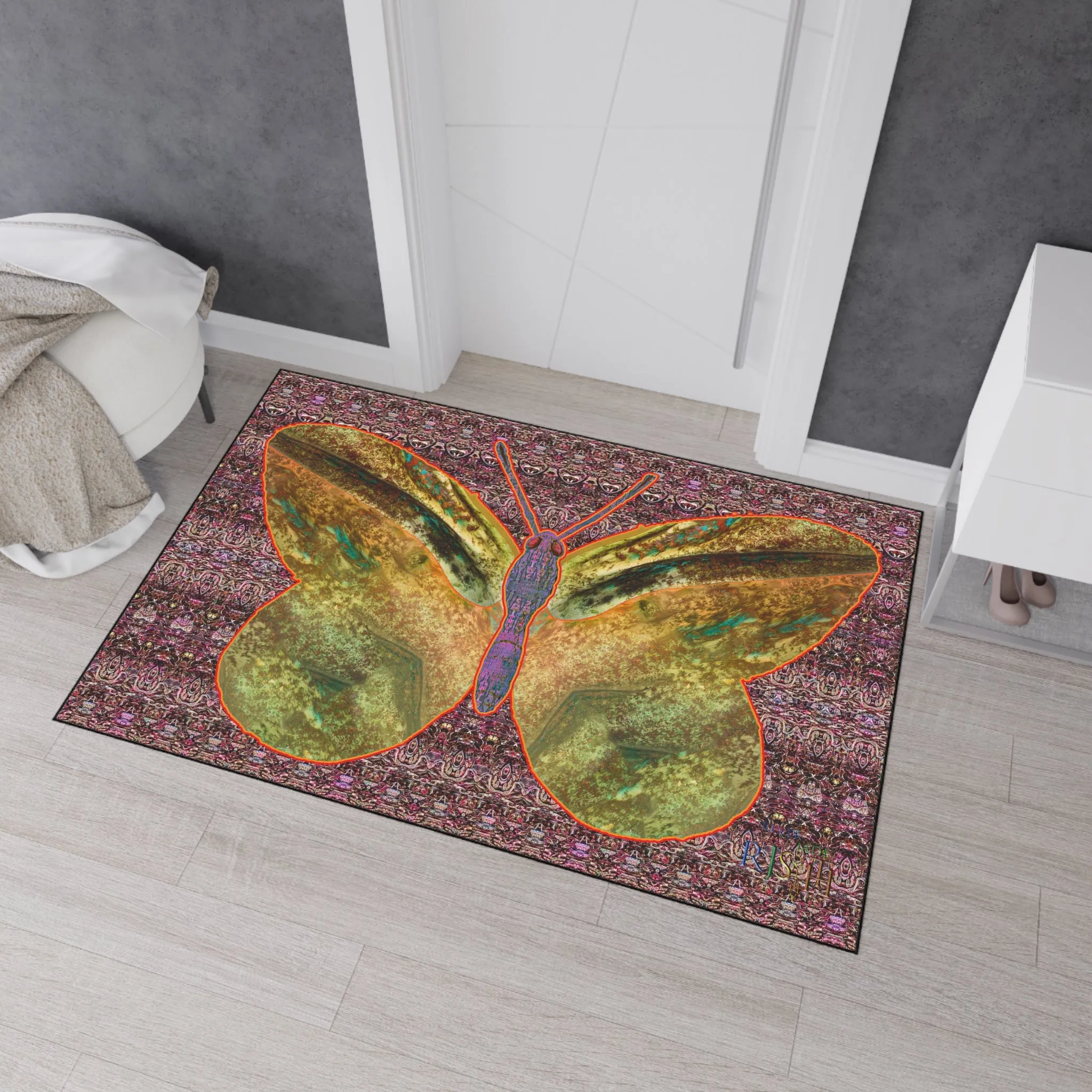 Heavy Duty Floor Mat (Butterfly Glade Denizen & Samhain Dream Thaw 14 & Purple Logo@Alchemic) RJSTH@Fabric#6_11 of 16 RJSTHw2025 RJS