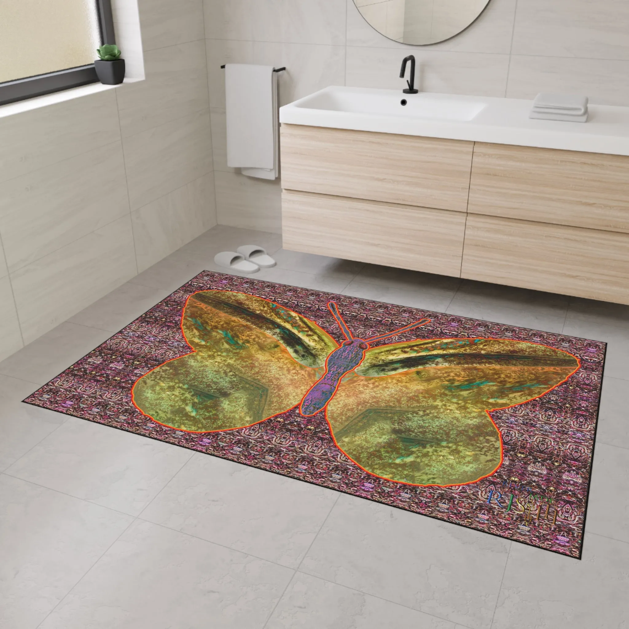 Heavy Duty Floor Mat (Butterfly Glade Denizen & Samhain Dream Thaw 14 & Purple Logo@Alchemic) RJSTH@Fabric#6_11 of 16 RJSTHw2025 RJS