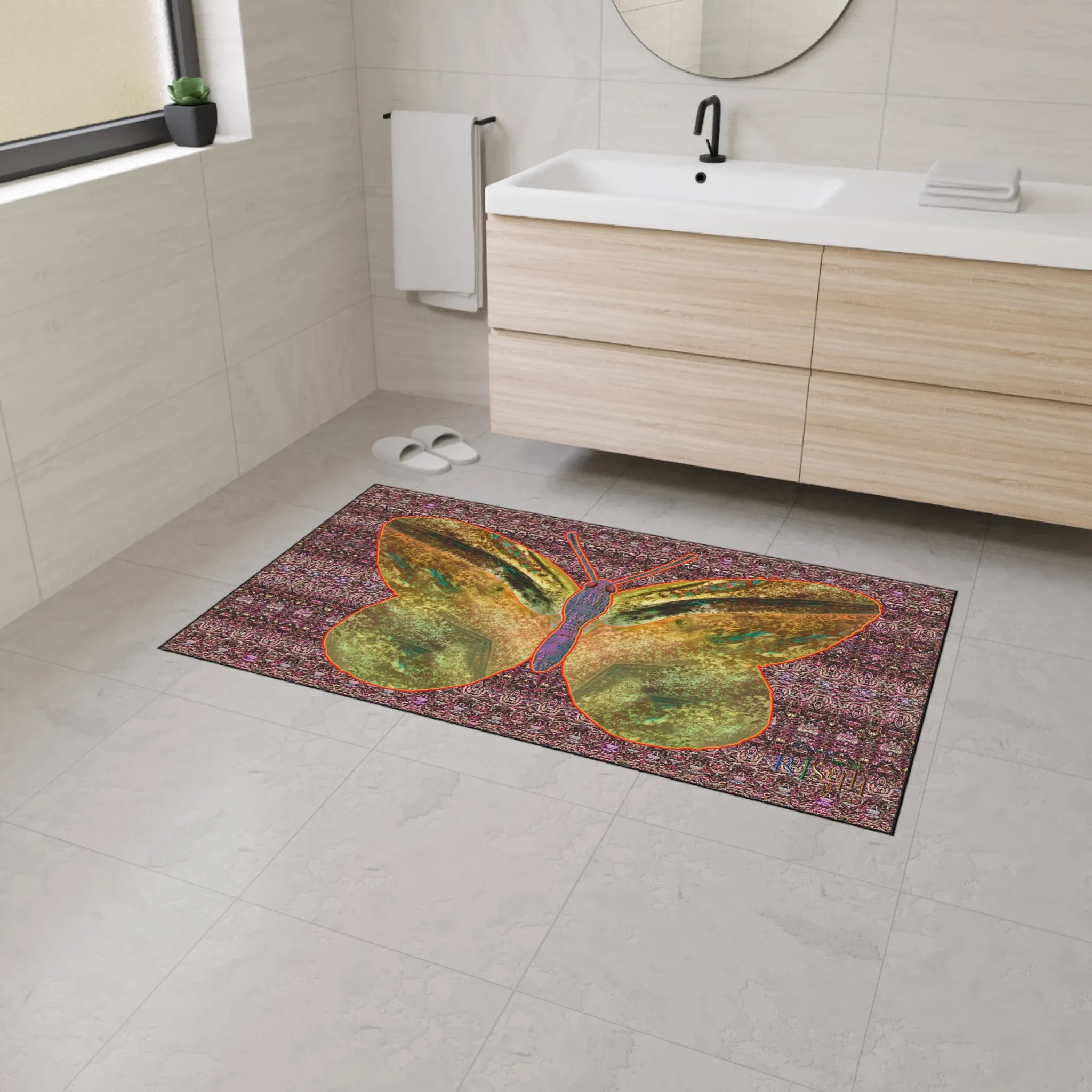 Heavy Duty Floor Mat (Butterfly Glade Denizen & Samhain Dream Thaw 14 & Purple Logo@Alchemic) RJSTH@Fabric#6_11 of 16 RJSTHw2025 RJS