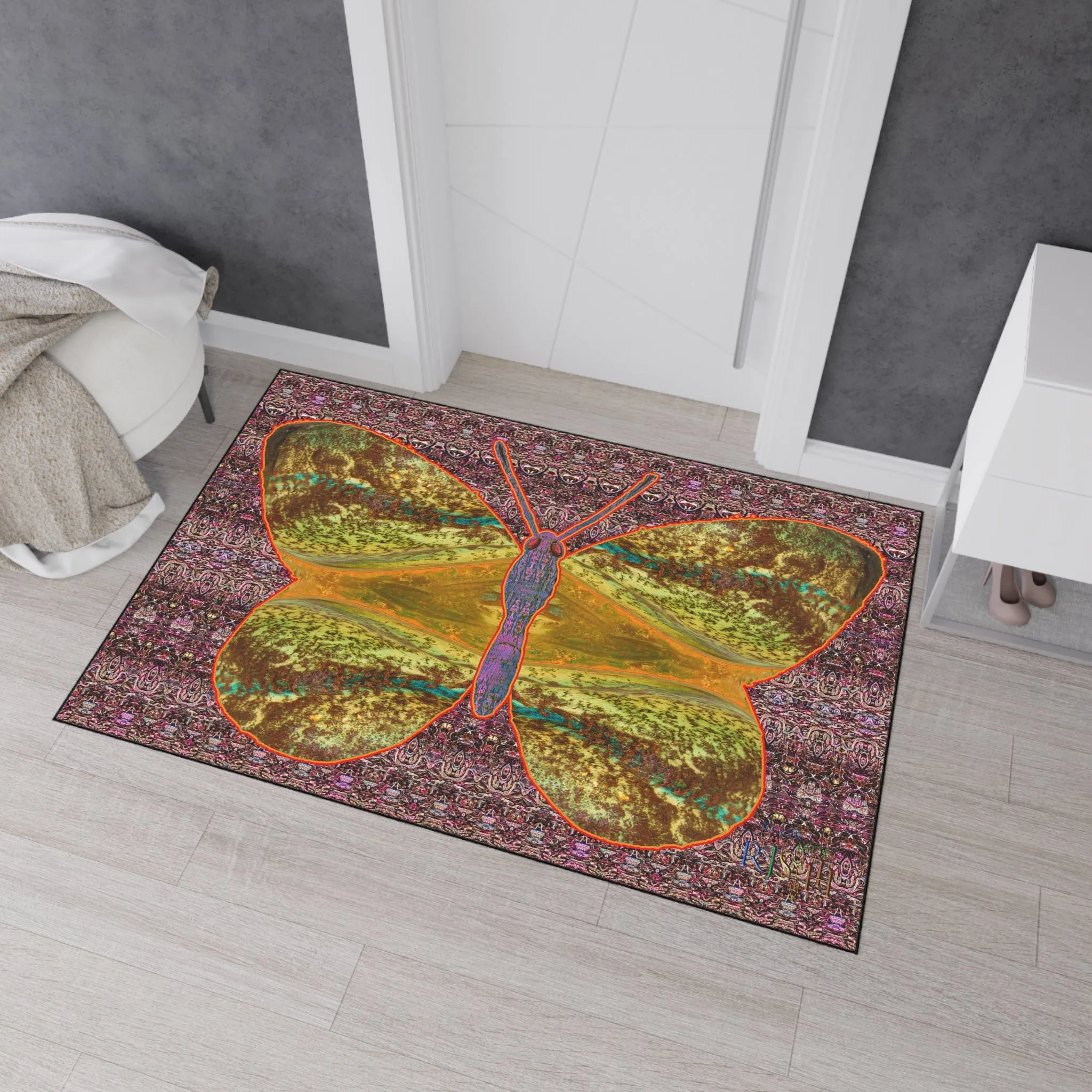 Heavy Duty Floor Mat (Butterfly Glade Denizen & Samhain Dream Thaw 14 & Purple Logo@Alchemic) RJSTH@Fabric#6_13 of 16 RJSTHw2025 RJS