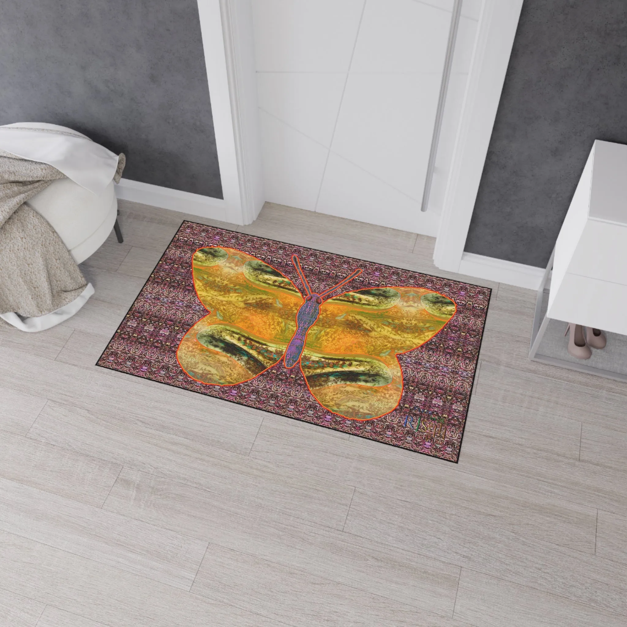 Heavy Duty Floor Mat (Butterfly Glade Denizen & Samhain Dream Thaw 14 & Purple Logo@Alchemic) RJSTH@Fabric#6_14 of 16 RJSTHw2025 RJS