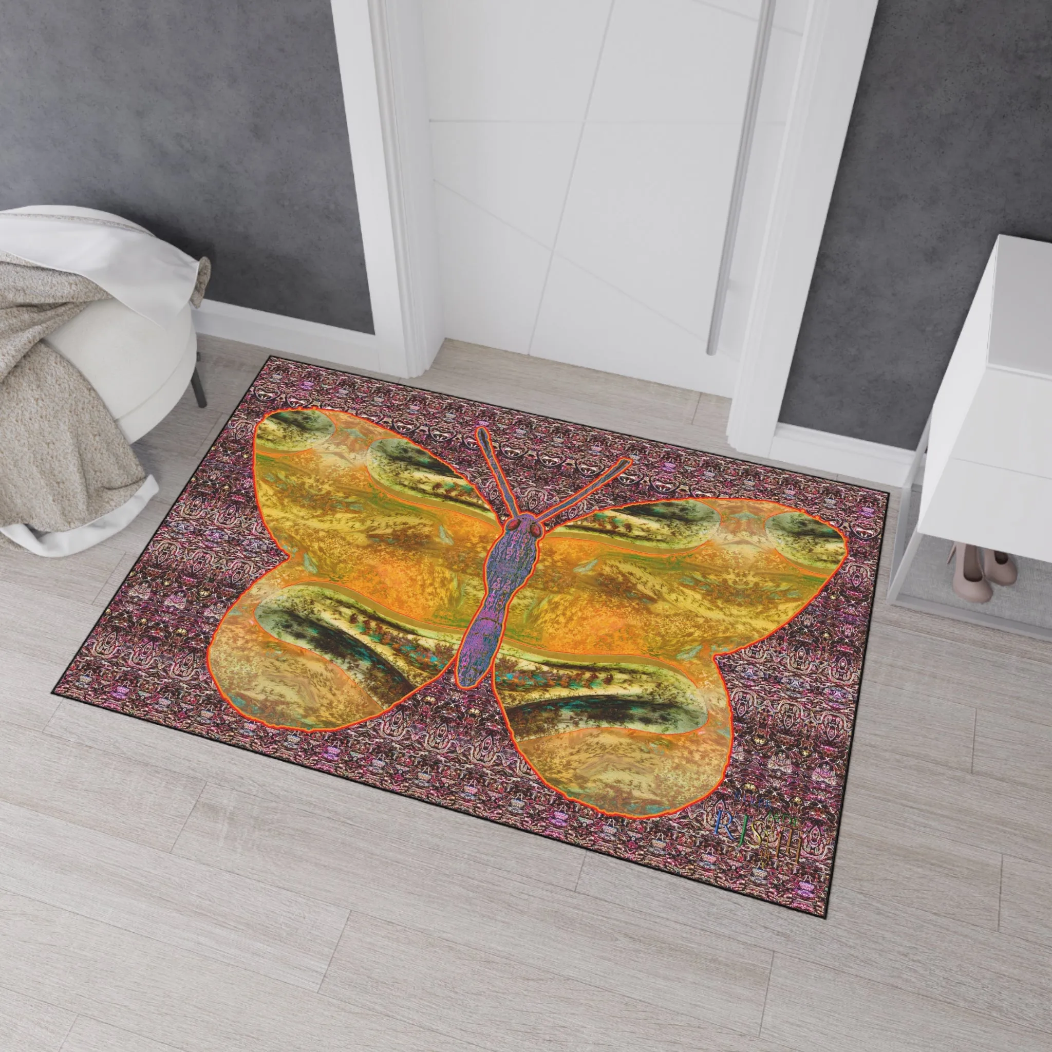Heavy Duty Floor Mat (Butterfly Glade Denizen & Samhain Dream Thaw 14 & Purple Logo@Alchemic) RJSTH@Fabric#6_14 of 16 RJSTHw2025 RJS