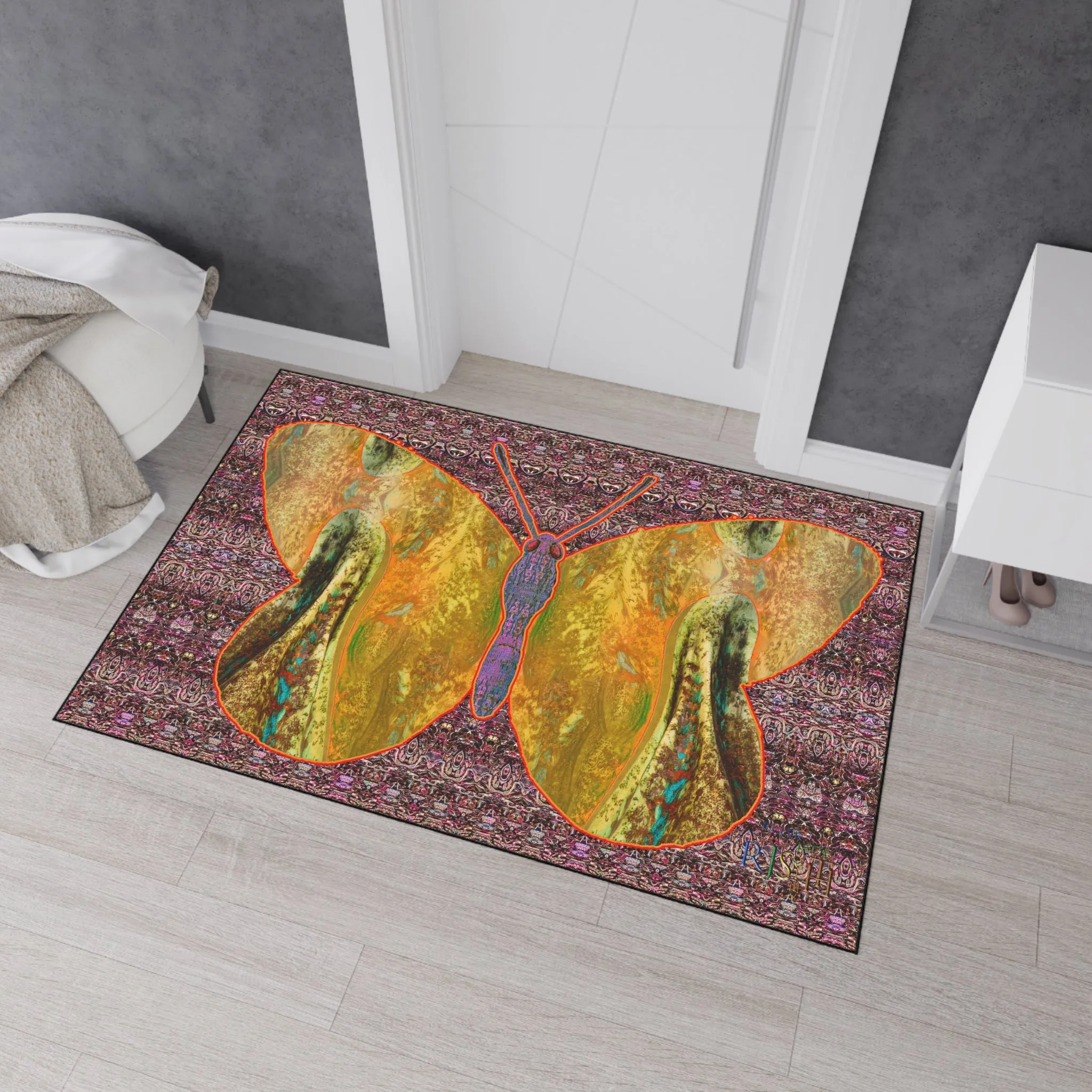 Heavy Duty Floor Mat (Butterfly Glade Denizen & Samhain Dream Thaw 14 & Purple Logo@Alchemic) RJSTH@Fabric#6_15 of 16 RJSTHw2025 RJS