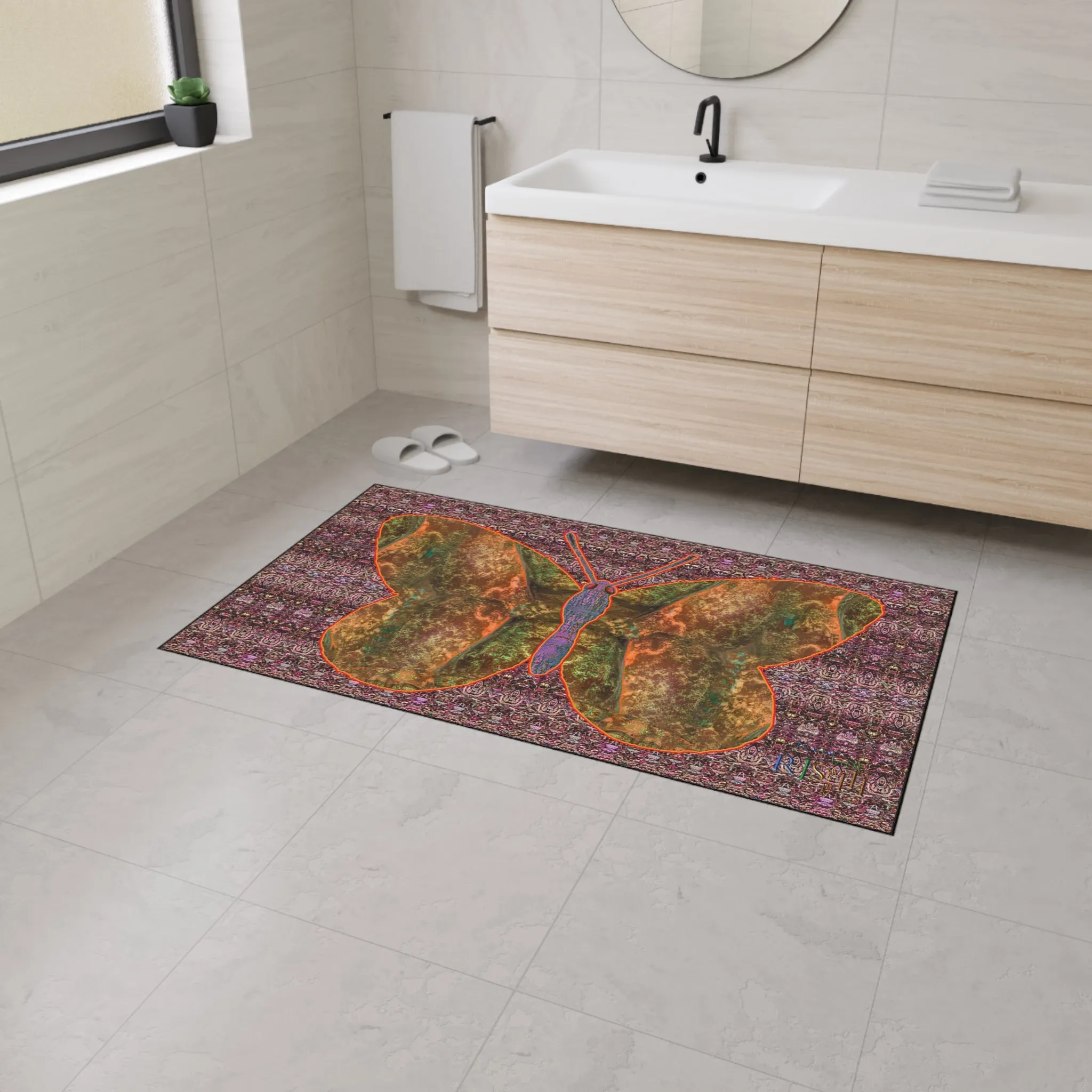 Heavy Duty Floor Mat (Butterfly Glade Denizen & Samhain Dream Thaw 14 & Purple Logo@Alchemic) RJSTH@Fabric#6_4 of 16 RJSTHw2025 RJS