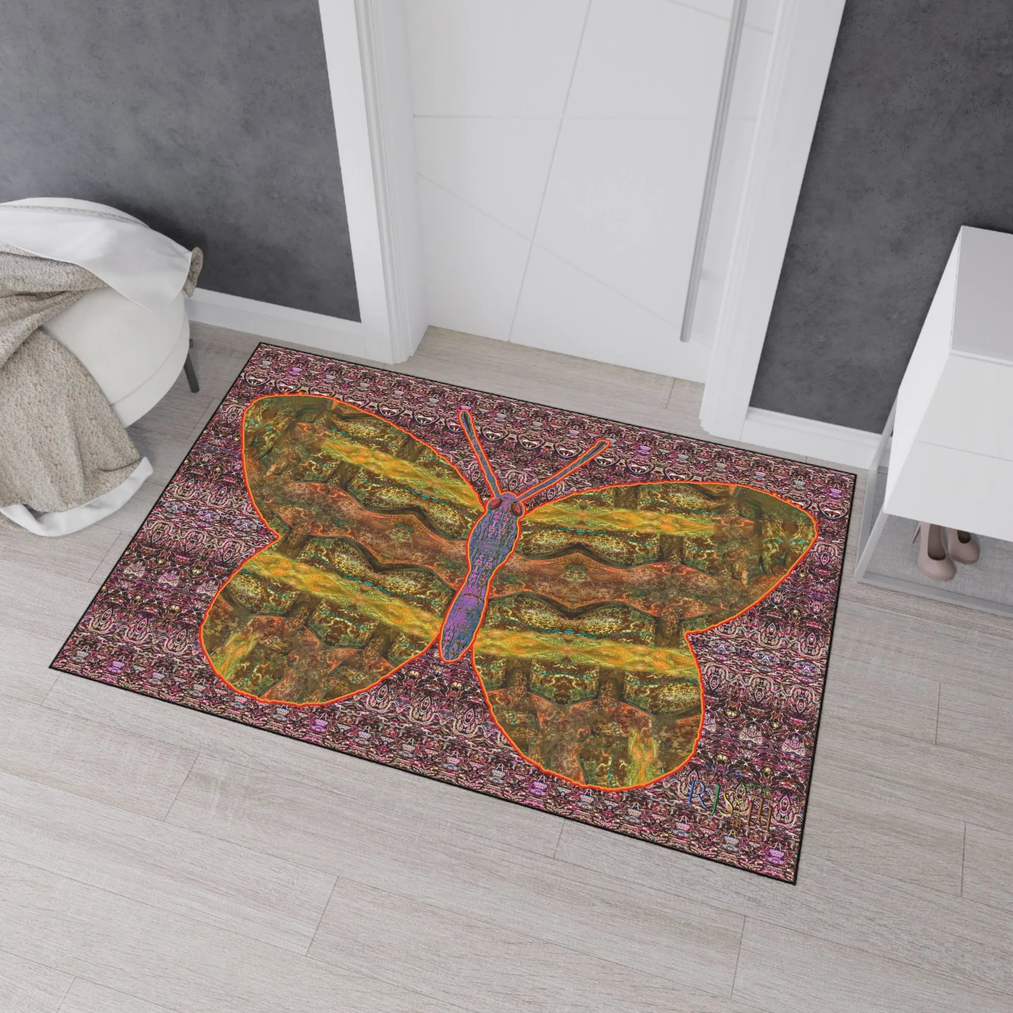 Heavy Duty Floor Mat (Butterfly Glade Denizen & Samhain Dream Thaw 14 & Purple Logo@Alchemic) RJSTH@Fabric#6_5 of 16 RJSTHw2025 RJS