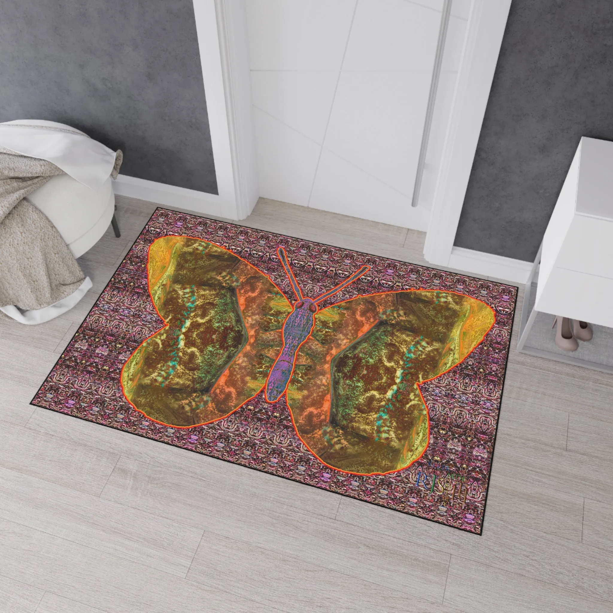 Heavy Duty Floor Mat (Butterfly Glade Denizen & Samhain Dream Thaw 14 & Purple Logo@Alchemic) RJSTH@Fabric#6_6 of 16 RJSTHw2025 RJS