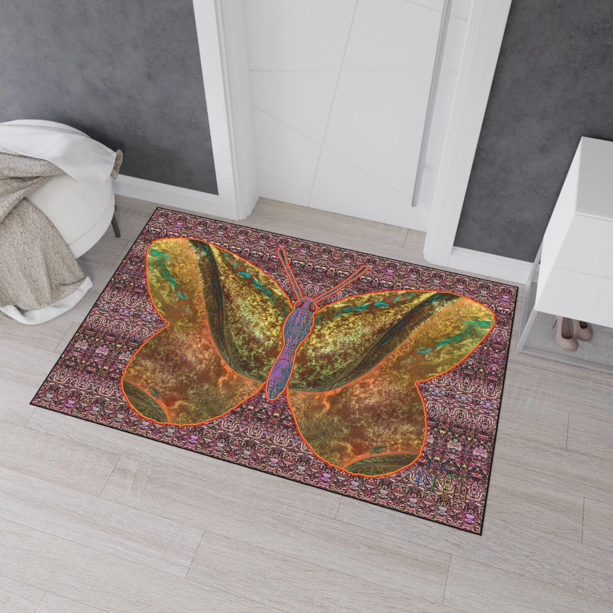 Heavy Duty Floor Mat (Butterfly Glade Denizen & Samhain Dream Thaw 14 & Purple Logo@Alchemic) RJSTH@Fabric#6_9 of 16 RJSTHw2025 RJS