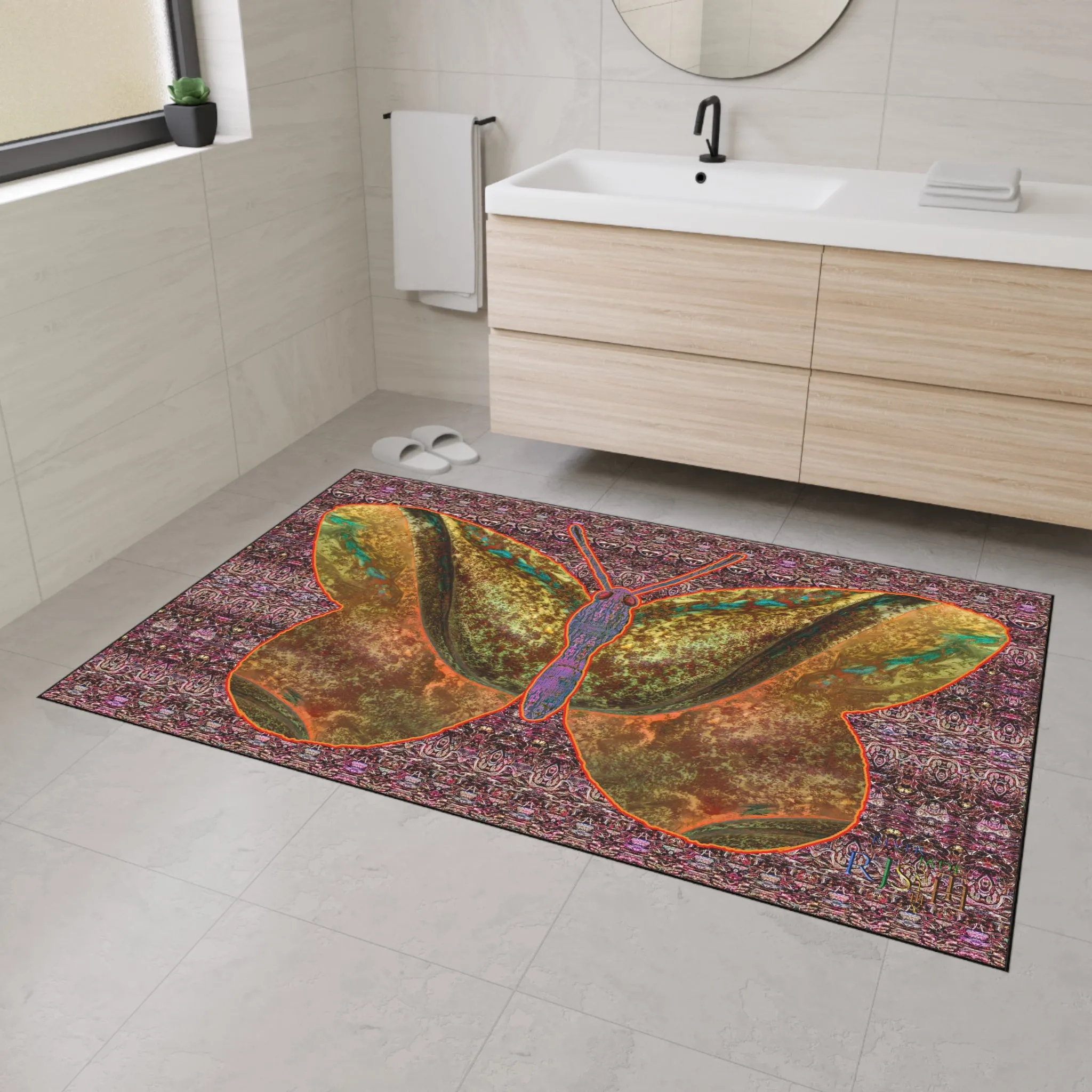Heavy Duty Floor Mat (Butterfly Glade Denizen & Samhain Dream Thaw 14 & Purple Logo@Alchemic) RJSTH@Fabric#6_9 of 16 RJSTHw2025 RJS