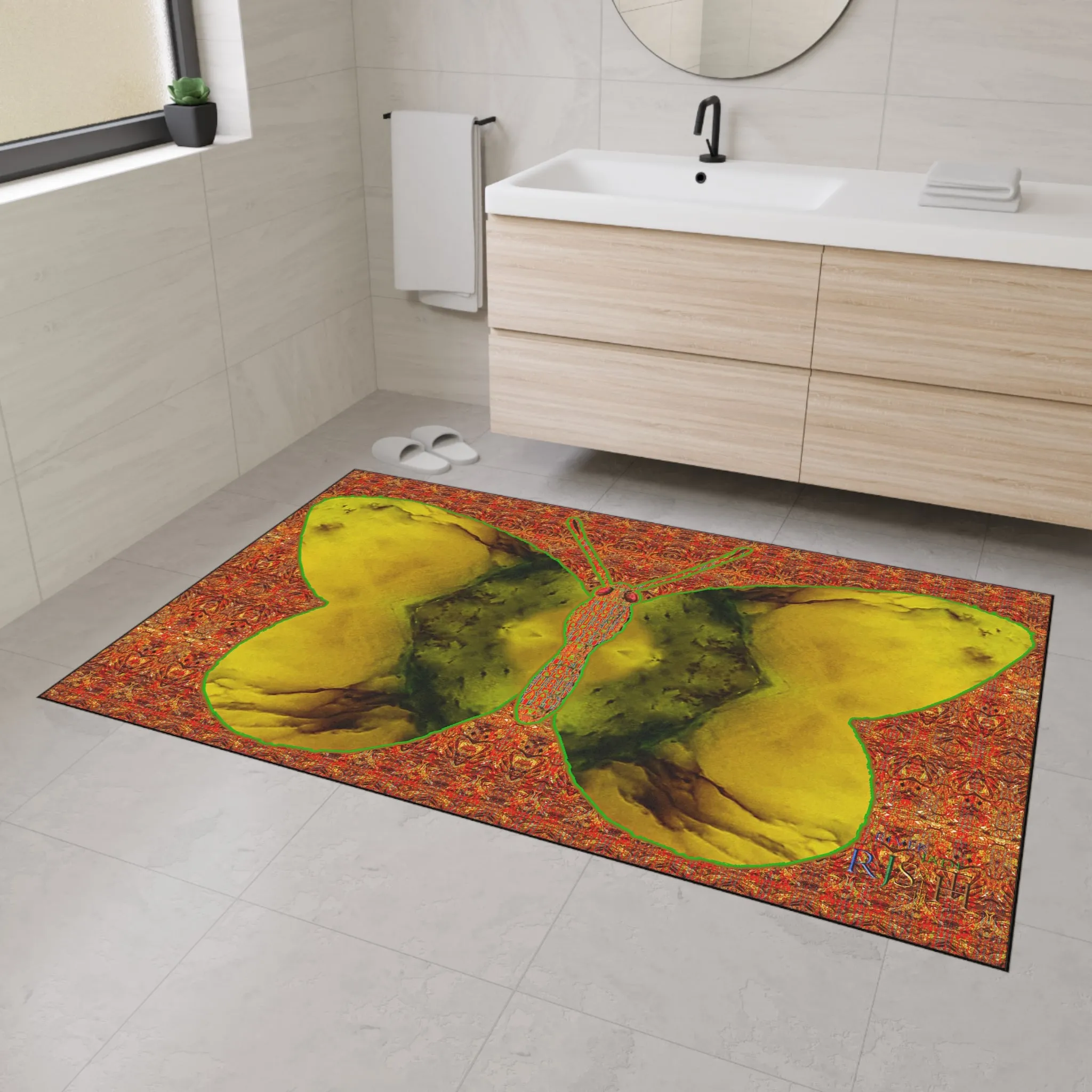 Heavy Duty Floor Mat (Butterfly Glade Denizen & Samhain Dream Thaw 15 & Orange Logo@Alchemic) RJSTH@Fabric#1_1 of 15 RJSTHw2025 RJS