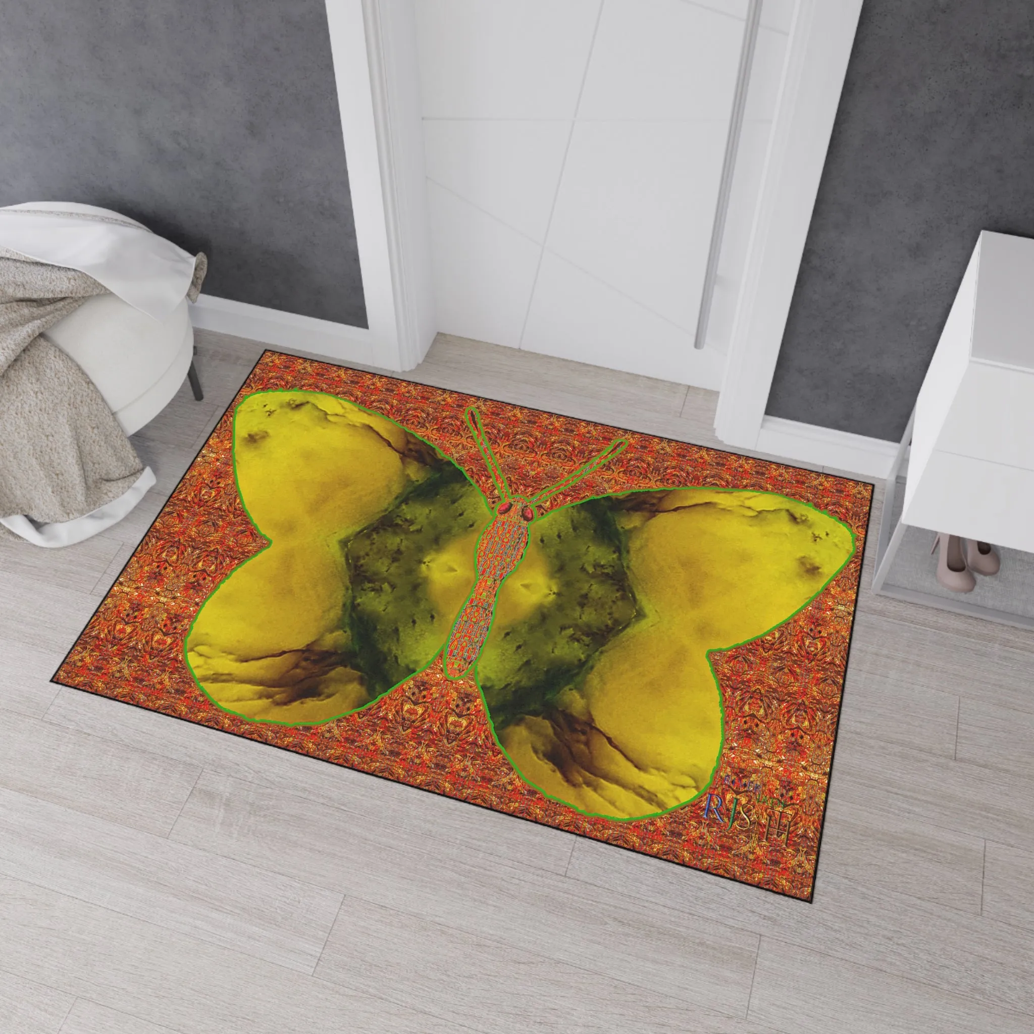 Heavy Duty Floor Mat (Butterfly Glade Denizen & Samhain Dream Thaw 15 & Orange Logo@Alchemic) RJSTH@Fabric#1_1 of 15 RJSTHw2025 RJS