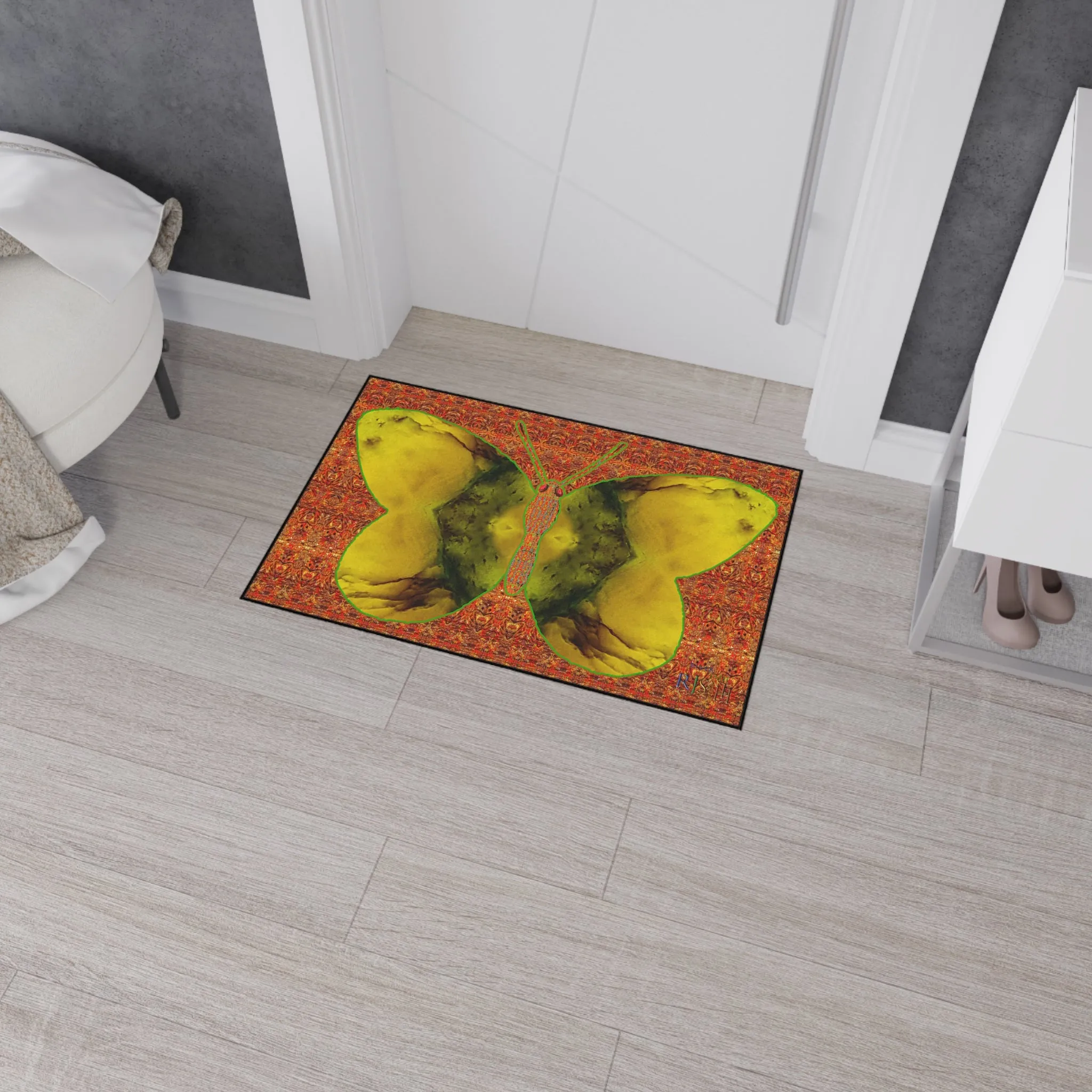 Heavy Duty Floor Mat (Butterfly Glade Denizen & Samhain Dream Thaw 15 & Orange Logo@Alchemic) RJSTH@Fabric#1_1 of 15 RJSTHw2025 RJS