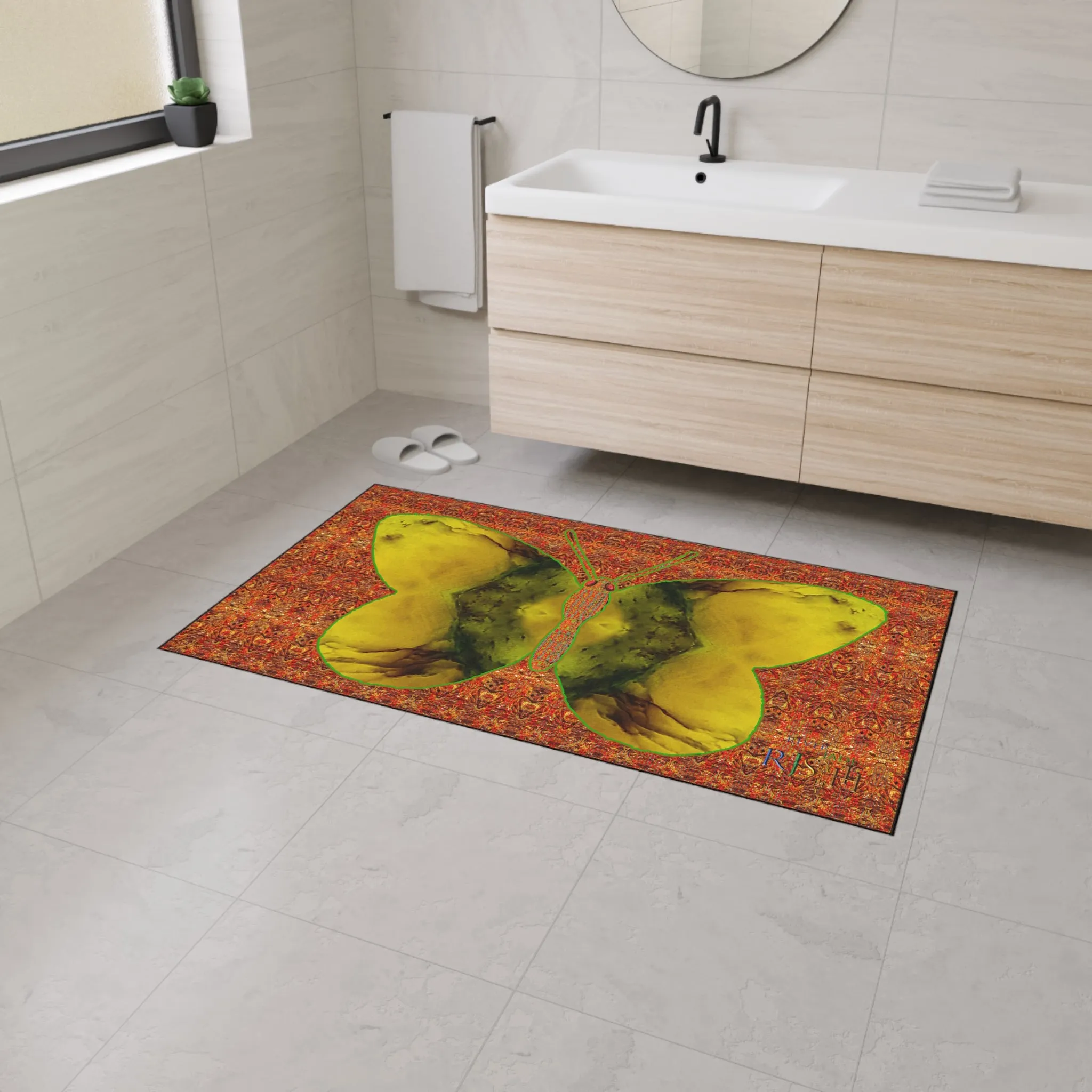 Heavy Duty Floor Mat (Butterfly Glade Denizen & Samhain Dream Thaw 15 & Orange Logo@Alchemic) RJSTH@Fabric#1_1 of 15 RJSTHw2025 RJS