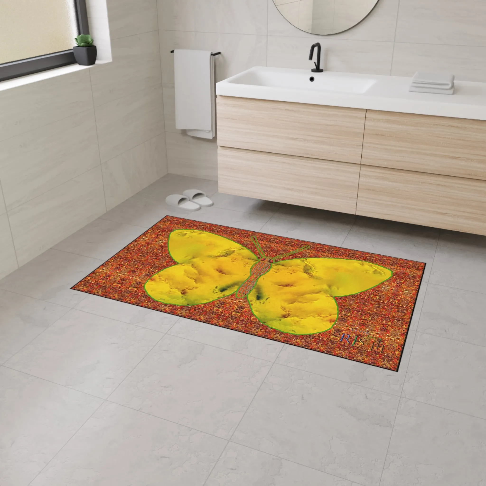 Heavy Duty Floor Mat (Butterfly Glade Denizen & Samhain Dream Thaw 15 & Orange Logo@Alchemic) RJSTH@Fabric#1_10 of 15 RJSTHw2025 RJS