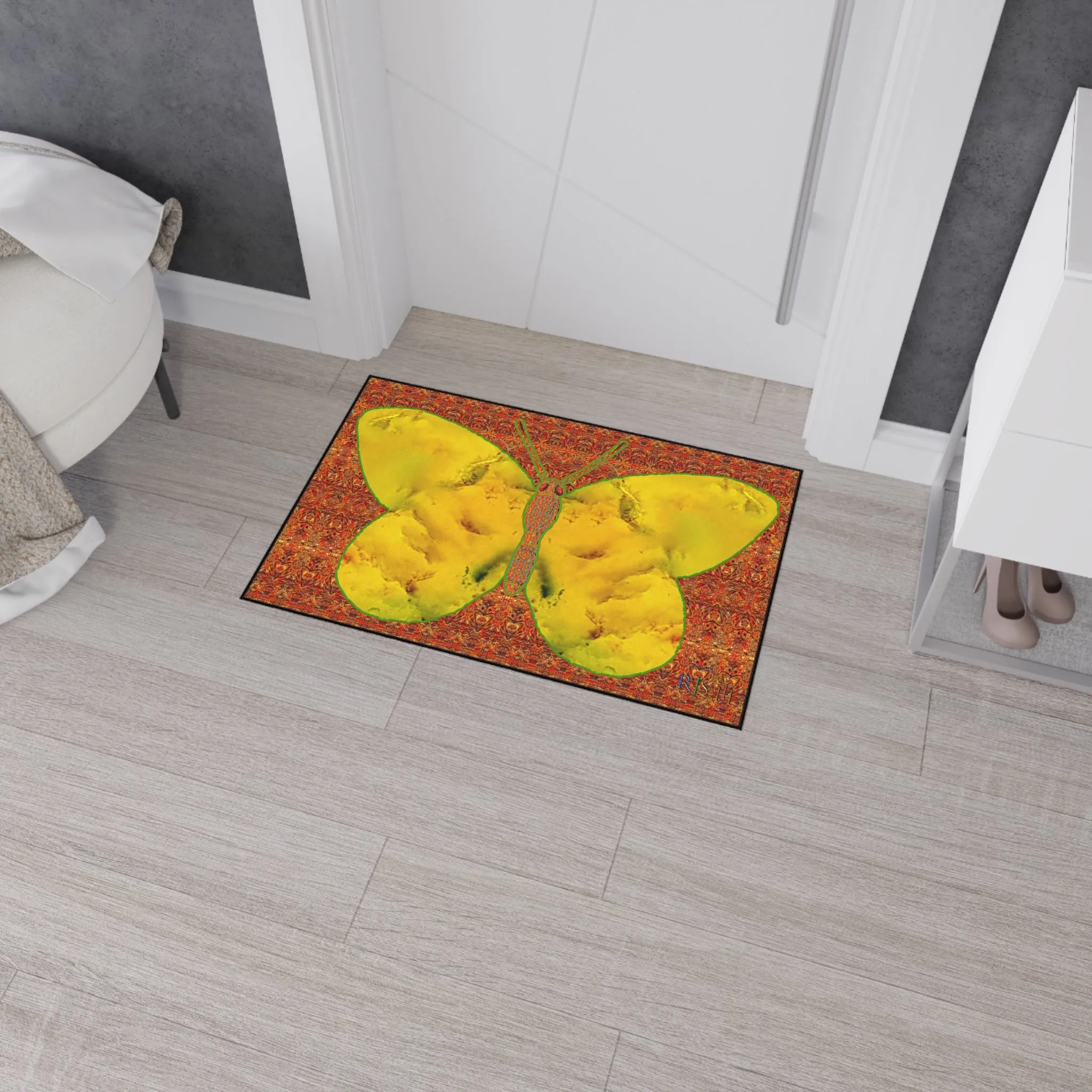 Heavy Duty Floor Mat (Butterfly Glade Denizen & Samhain Dream Thaw 15 & Orange Logo@Alchemic) RJSTH@Fabric#1_10 of 15 RJSTHw2025 RJS