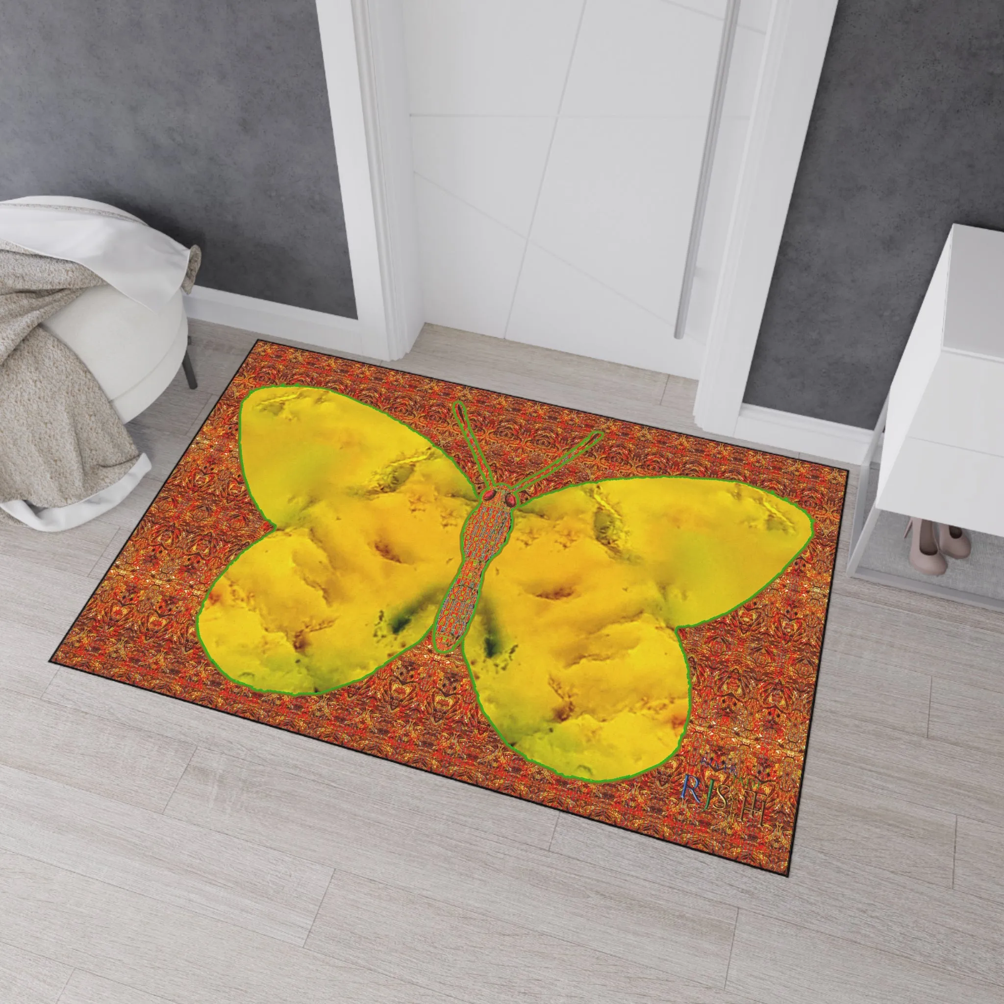 Heavy Duty Floor Mat (Butterfly Glade Denizen & Samhain Dream Thaw 15 & Orange Logo@Alchemic) RJSTH@Fabric#1_10 of 15 RJSTHw2025 RJS