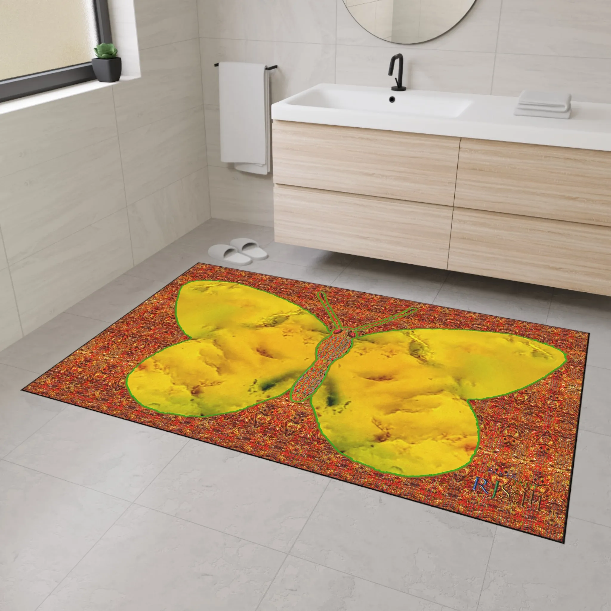 Heavy Duty Floor Mat (Butterfly Glade Denizen & Samhain Dream Thaw 15 & Orange Logo@Alchemic) RJSTH@Fabric#1_10 of 15 RJSTHw2025 RJS