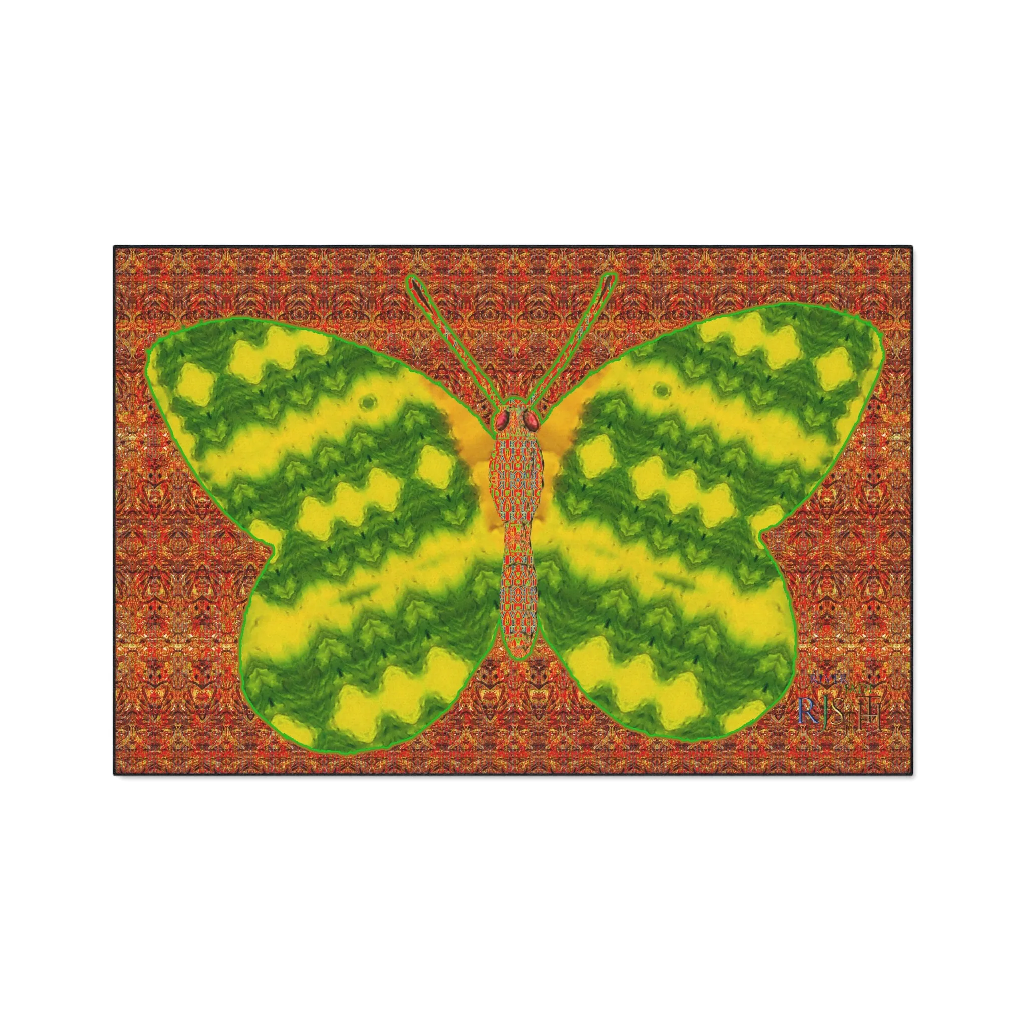 Heavy Duty Floor Mat (Butterfly Glade Denizen & Samhain Dream Thaw 15 & Orange Logo@Alchemic) RJSTH@Fabric#1_15 of 15 RJSTHw2025 RJS