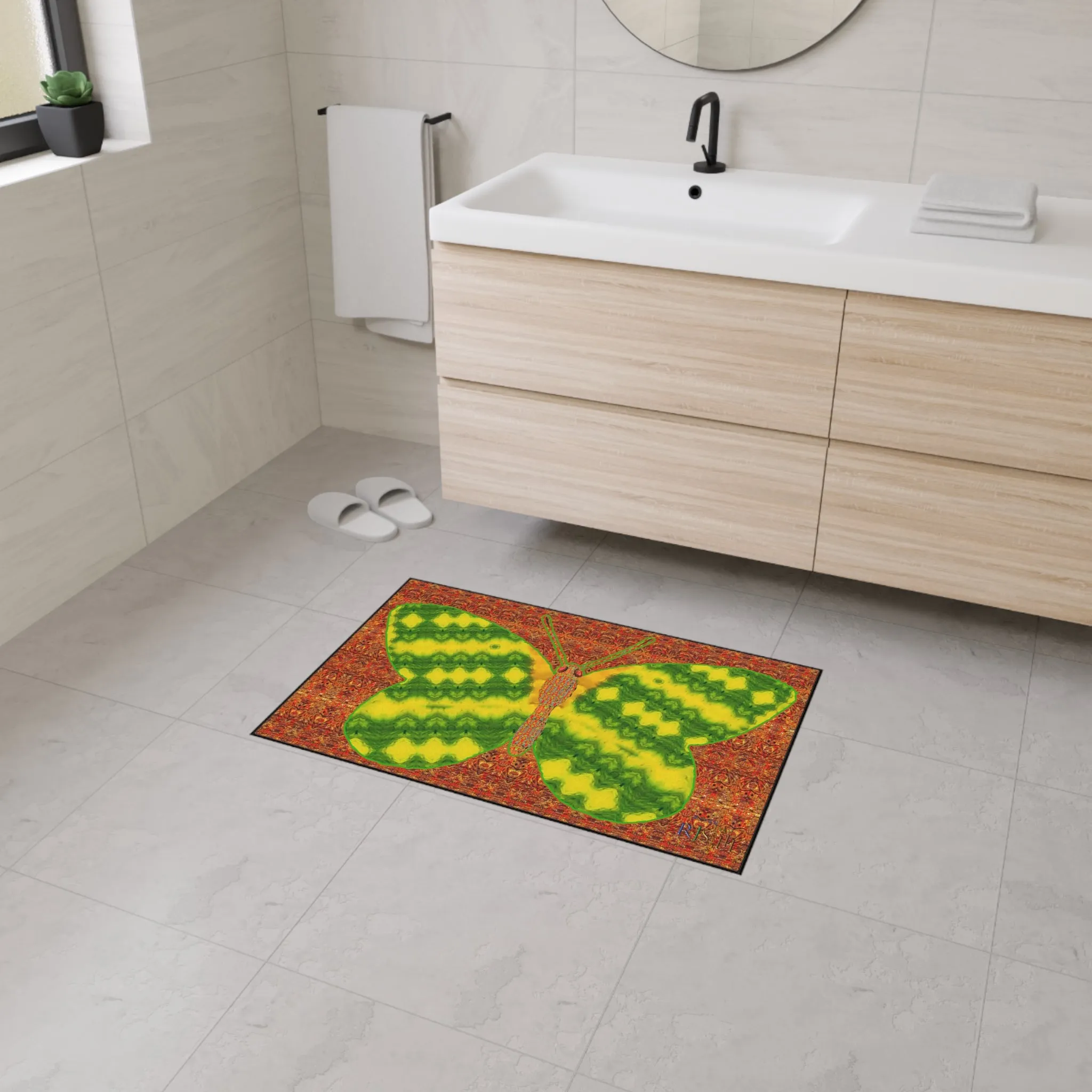 Heavy Duty Floor Mat (Butterfly Glade Denizen & Samhain Dream Thaw 15 & Orange Logo@Alchemic) RJSTH@Fabric#1_15 of 15 RJSTHw2025 RJS