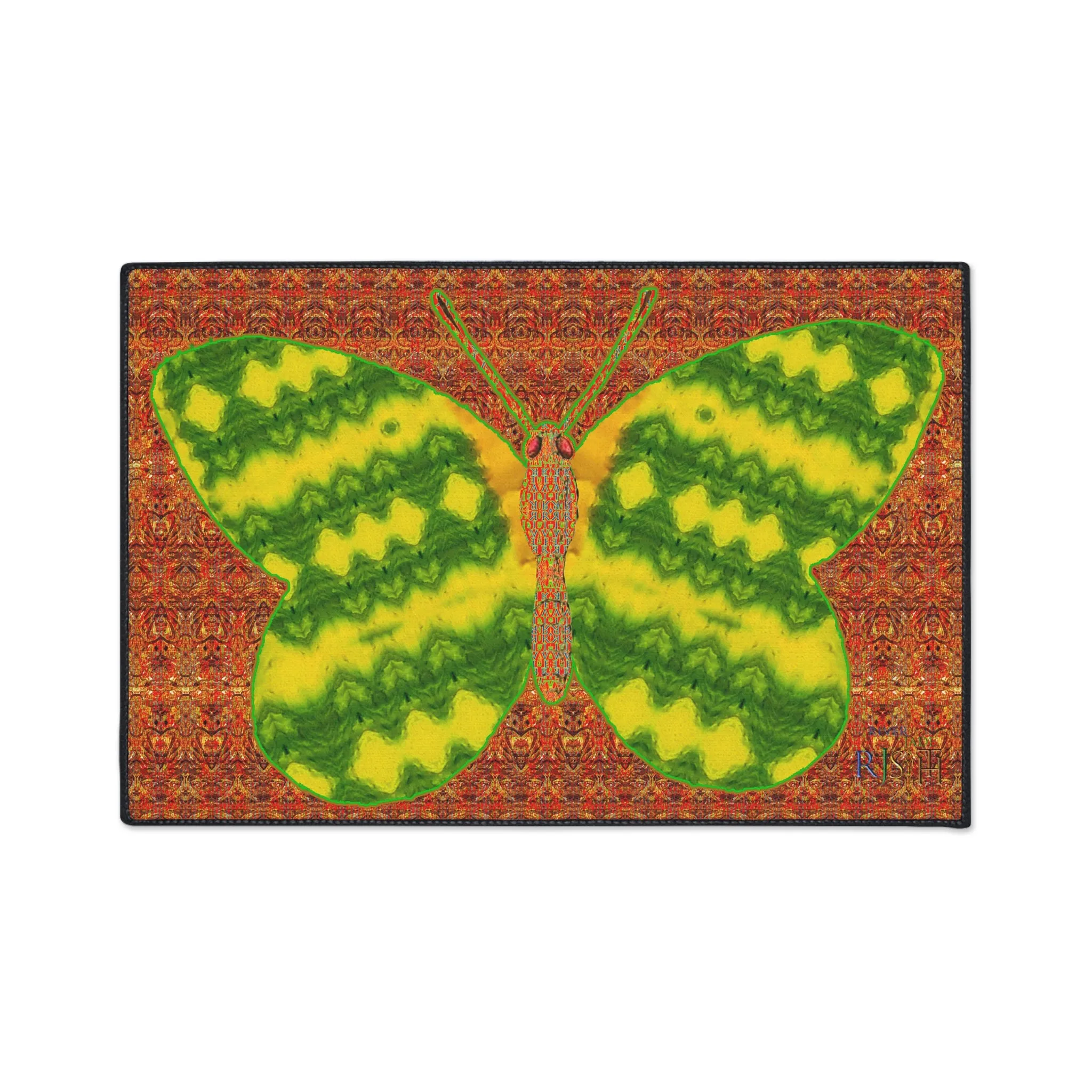 Heavy Duty Floor Mat (Butterfly Glade Denizen & Samhain Dream Thaw 15 & Orange Logo@Alchemic) RJSTH@Fabric#1_15 of 15 RJSTHw2025 RJS