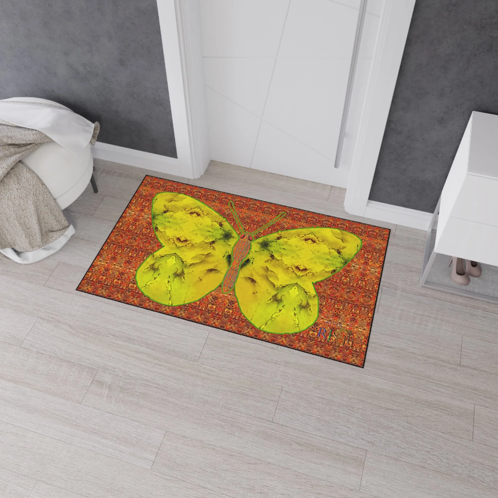 Heavy Duty Floor Mat (Butterfly Glade Denizen & Samhain Dream Thaw 15 & Orange Logo@Alchemic) RJSTH@Fabric#1_5 of 15 RJSTHw2025 RJS