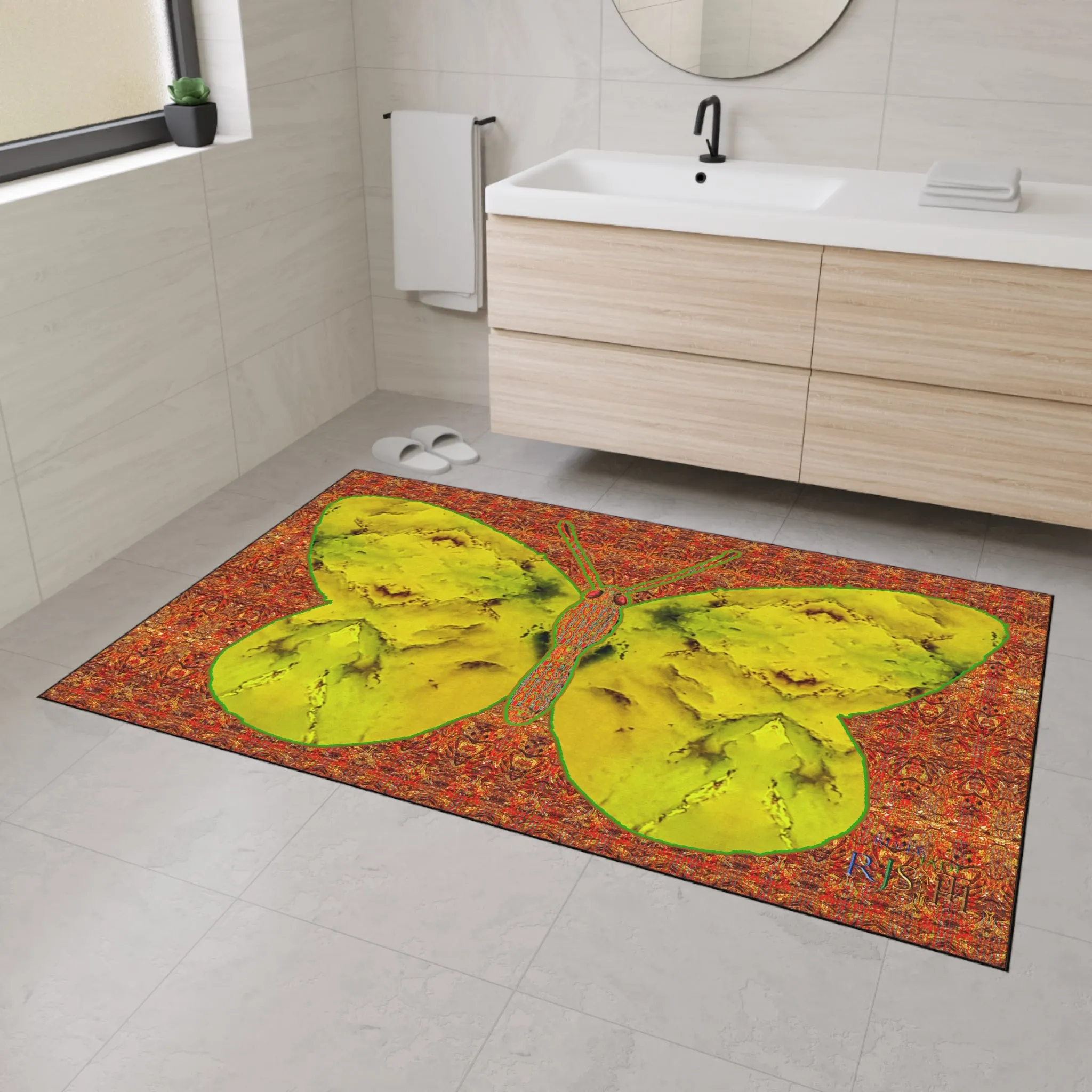 Heavy Duty Floor Mat (Butterfly Glade Denizen & Samhain Dream Thaw 15 & Orange Logo@Alchemic) RJSTH@Fabric#1_5 of 15 RJSTHw2025 RJS