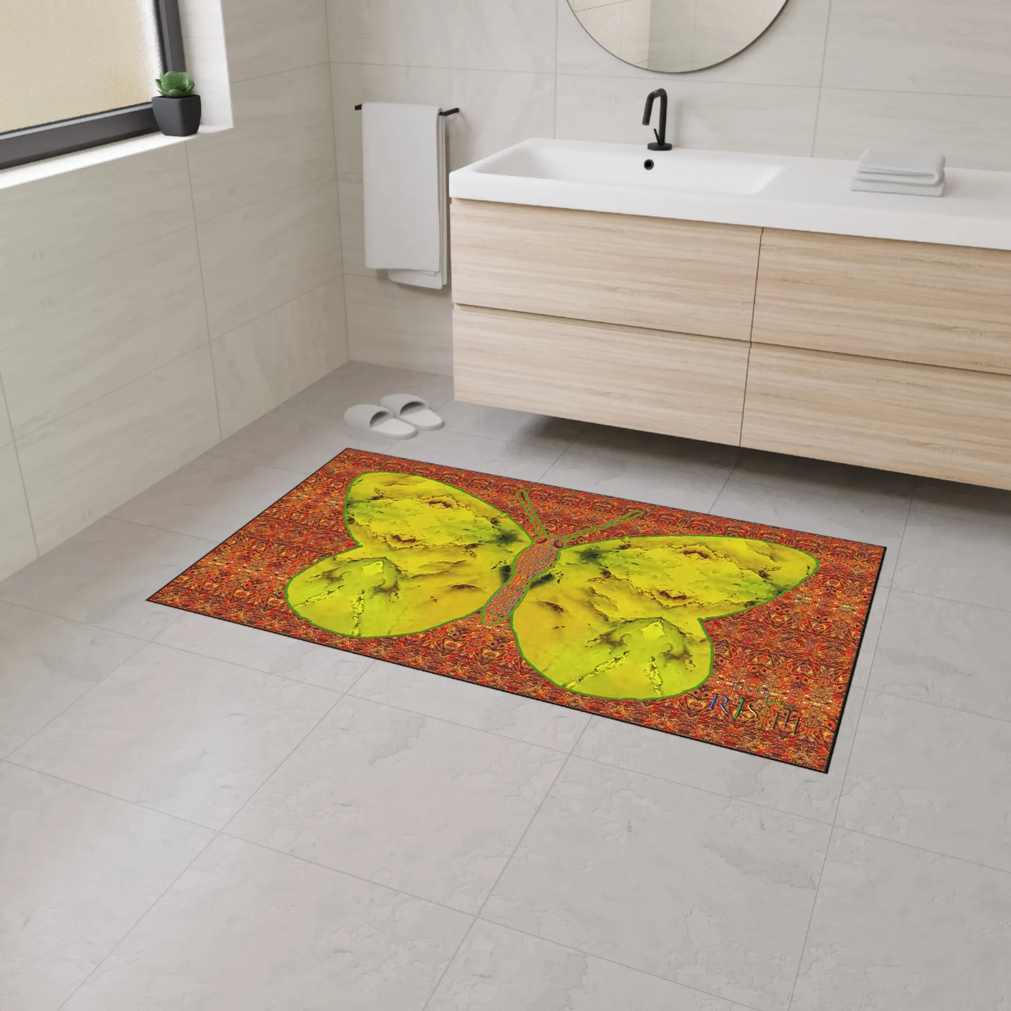 Heavy Duty Floor Mat (Butterfly Glade Denizen & Samhain Dream Thaw 15 & Orange Logo@Alchemic) RJSTH@Fabric#1_5 of 15 RJSTHw2025 RJS