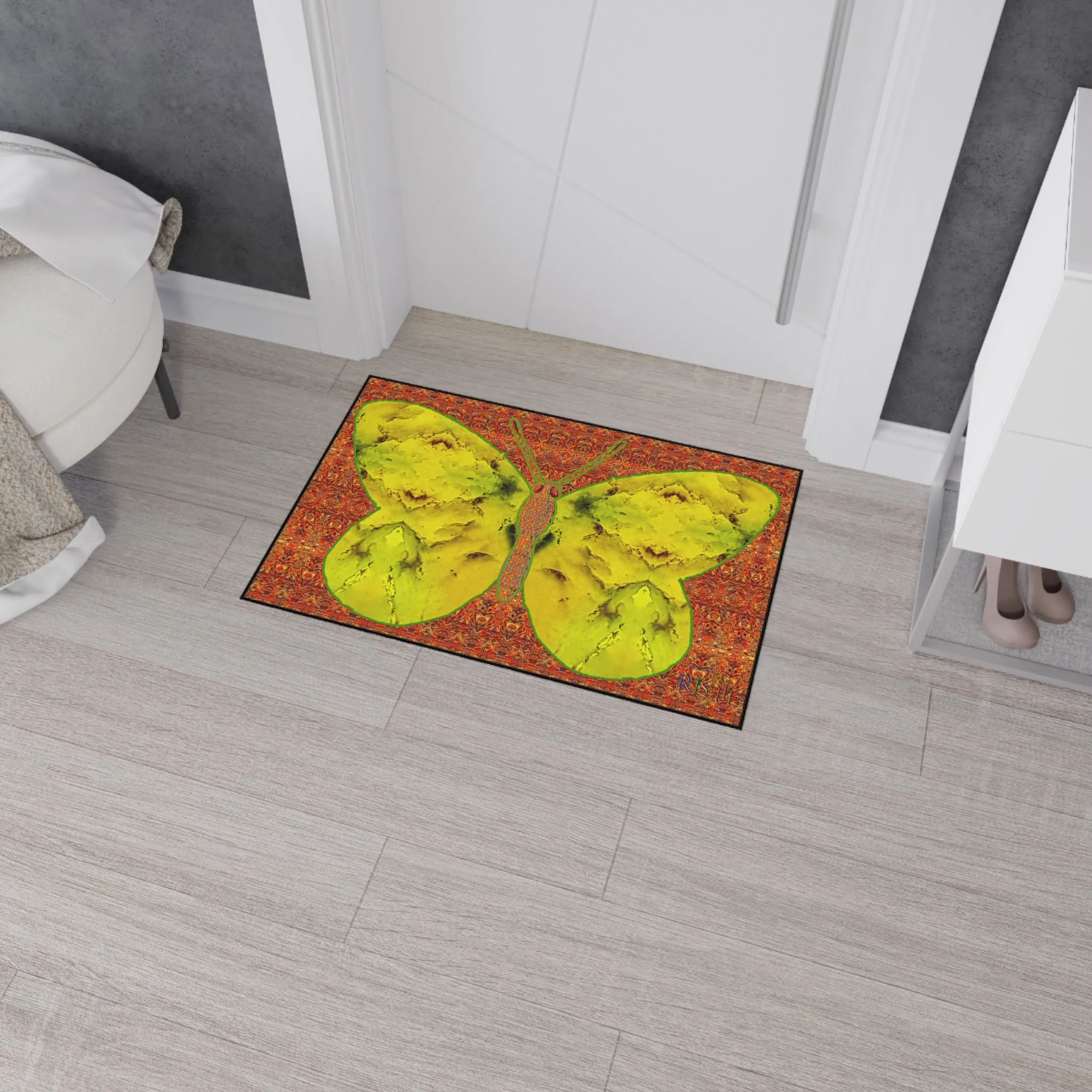 Heavy Duty Floor Mat (Butterfly Glade Denizen & Samhain Dream Thaw 15 & Orange Logo@Alchemic) RJSTH@Fabric#1_5 of 15 RJSTHw2025 RJS