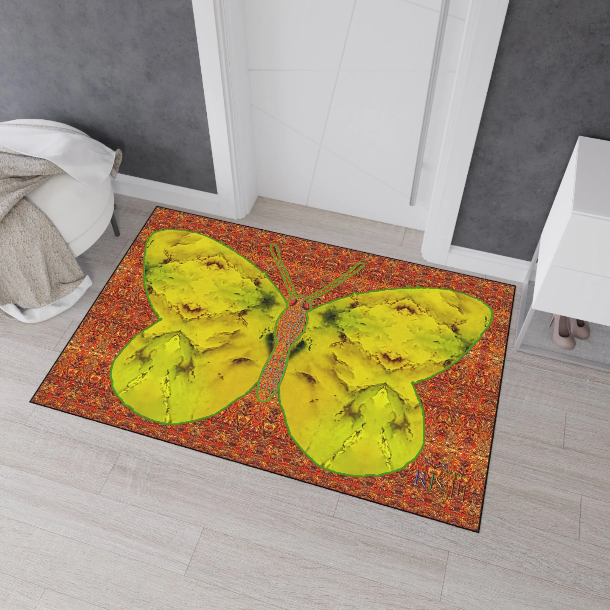 Heavy Duty Floor Mat (Butterfly Glade Denizen & Samhain Dream Thaw 15 & Orange Logo@Alchemic) RJSTH@Fabric#1_5 of 15 RJSTHw2025 RJS