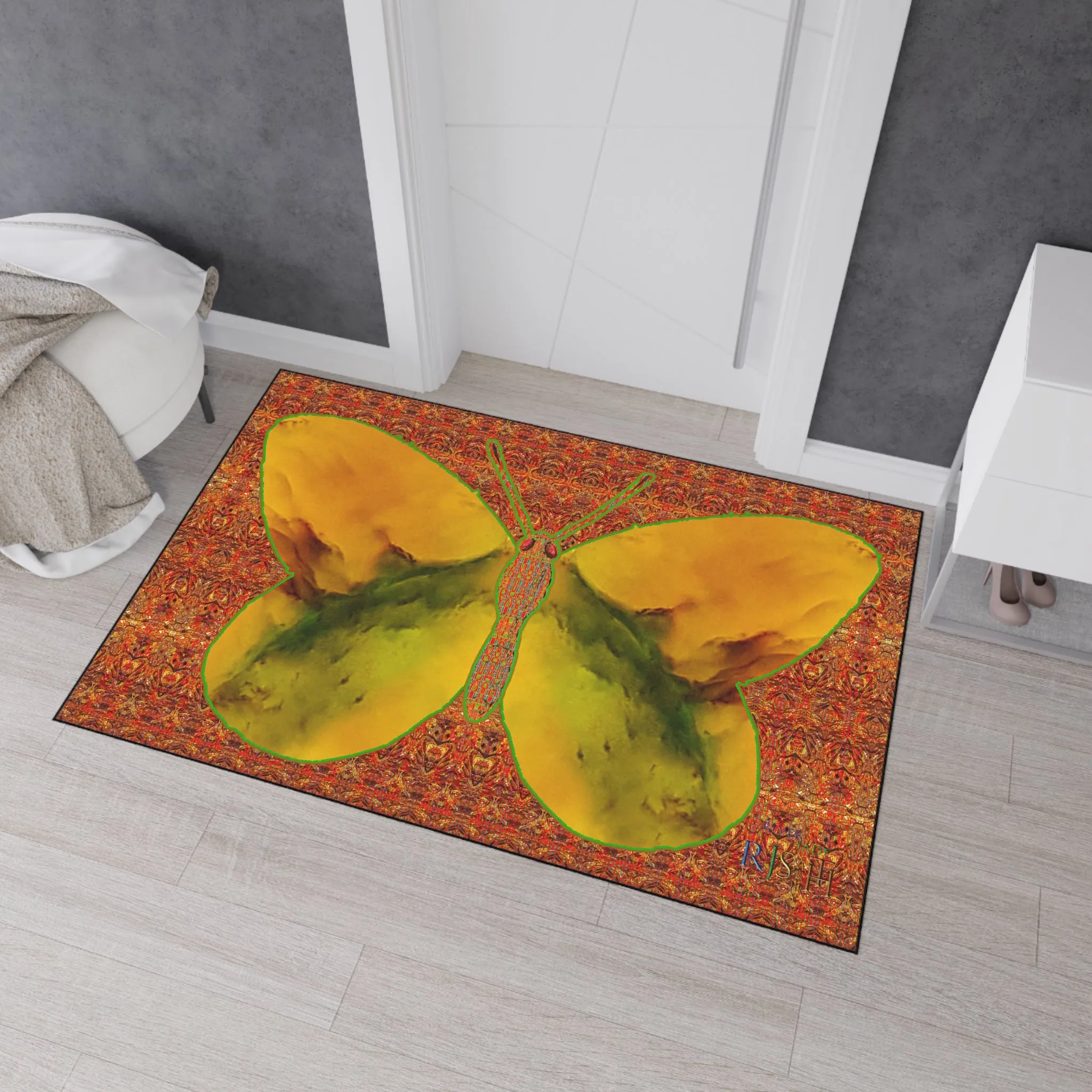 Heavy Duty Floor Mat (Butterfly Glade Denizen & Samhain Dream Thaw 15 & Orange Logo@Alchemic) RJSTH@Fabric#1_8 of 15 RJSTHw2025 RJS
