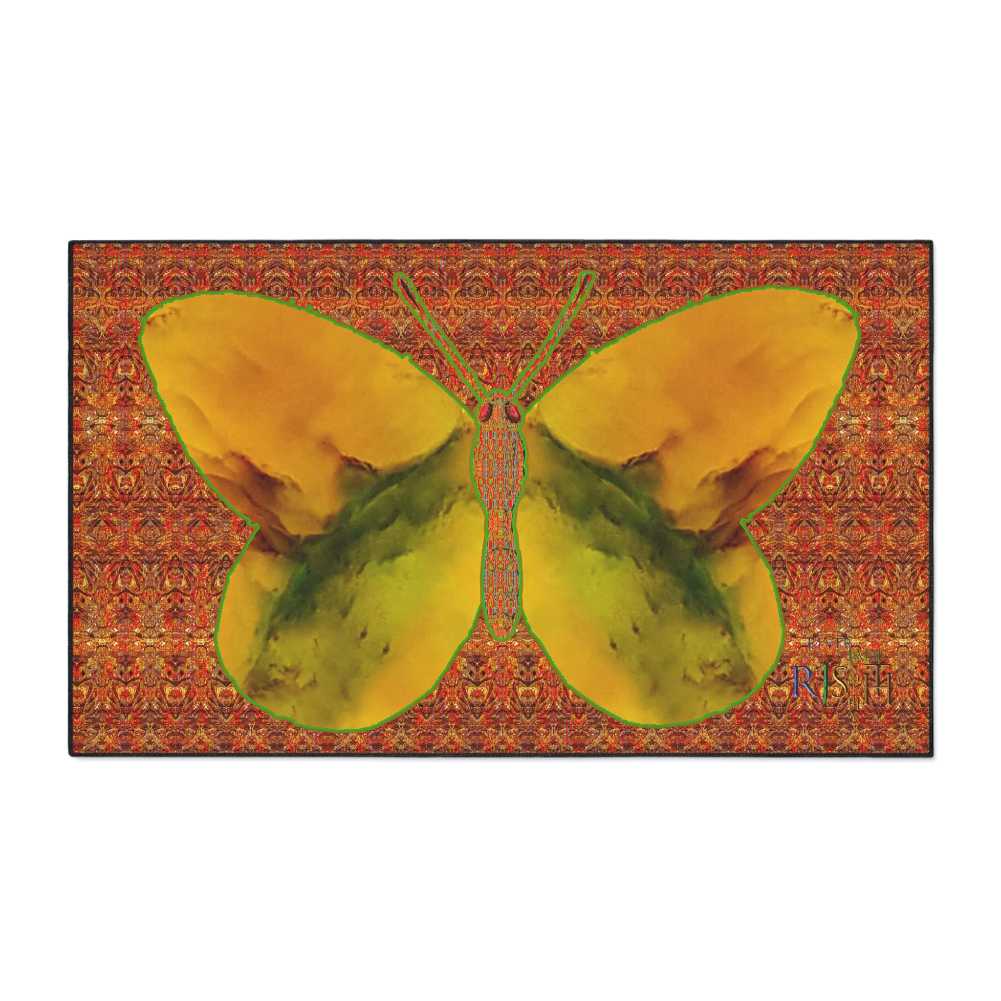 Heavy Duty Floor Mat (Butterfly Glade Denizen & Samhain Dream Thaw 15 & Orange Logo@Alchemic) RJSTH@Fabric#1_8 of 15 RJSTHw2025 RJS
