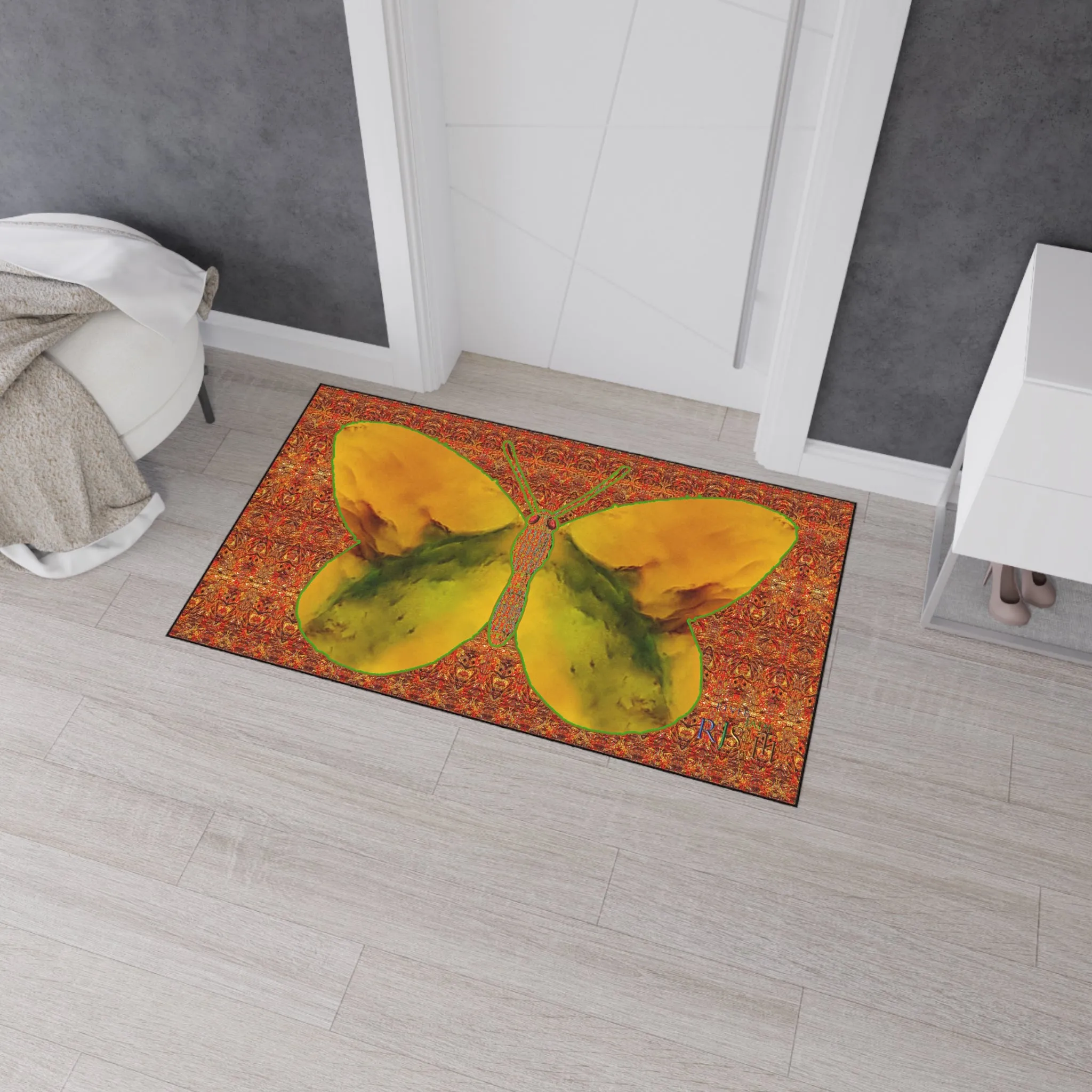 Heavy Duty Floor Mat (Butterfly Glade Denizen & Samhain Dream Thaw 15 & Orange Logo@Alchemic) RJSTH@Fabric#1_8 of 15 RJSTHw2025 RJS