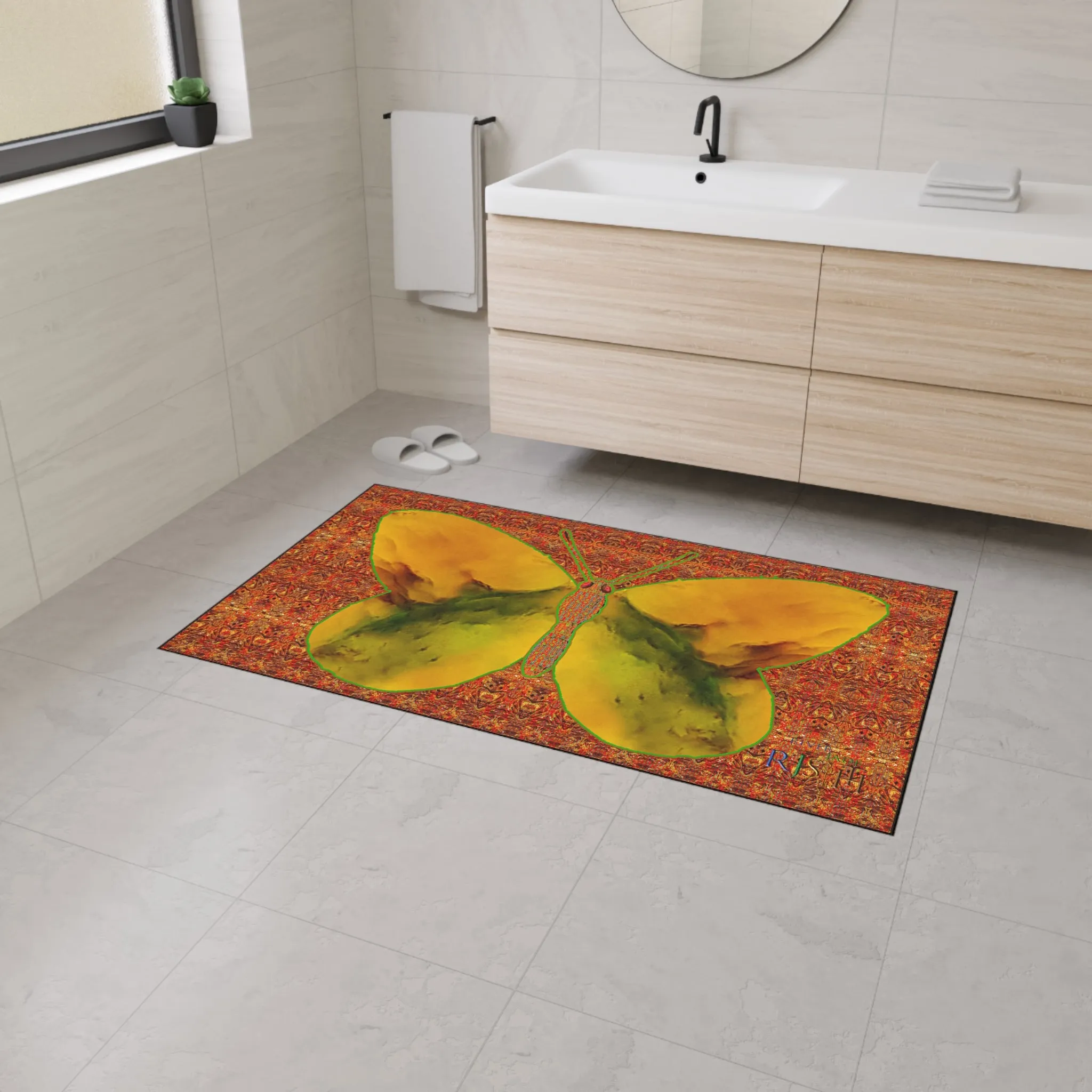 Heavy Duty Floor Mat (Butterfly Glade Denizen & Samhain Dream Thaw 15 & Orange Logo@Alchemic) RJSTH@Fabric#1_8 of 15 RJSTHw2025 RJS